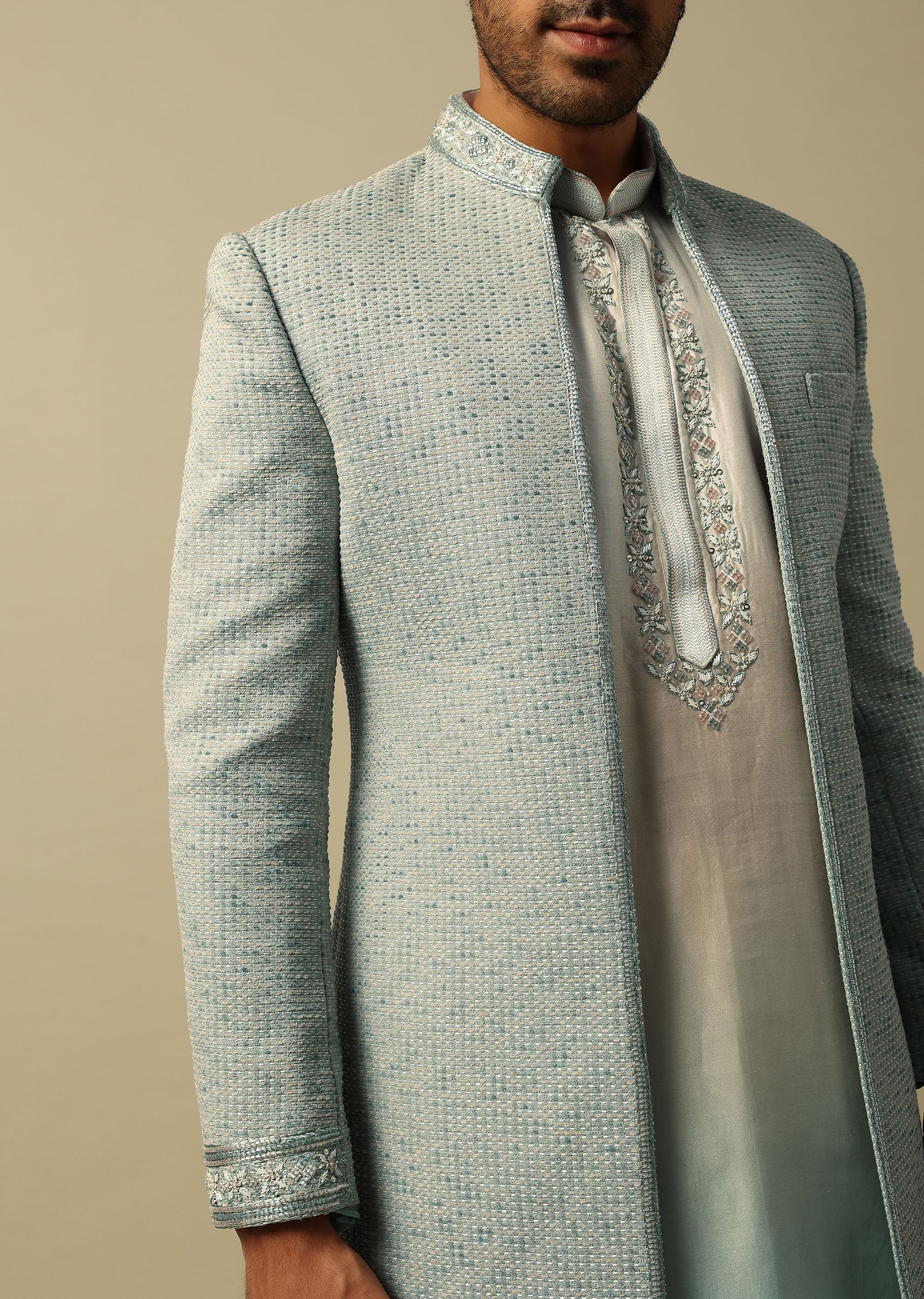 Buy Elegant Green Ombre Indowestern For Men KALKI Fashion India