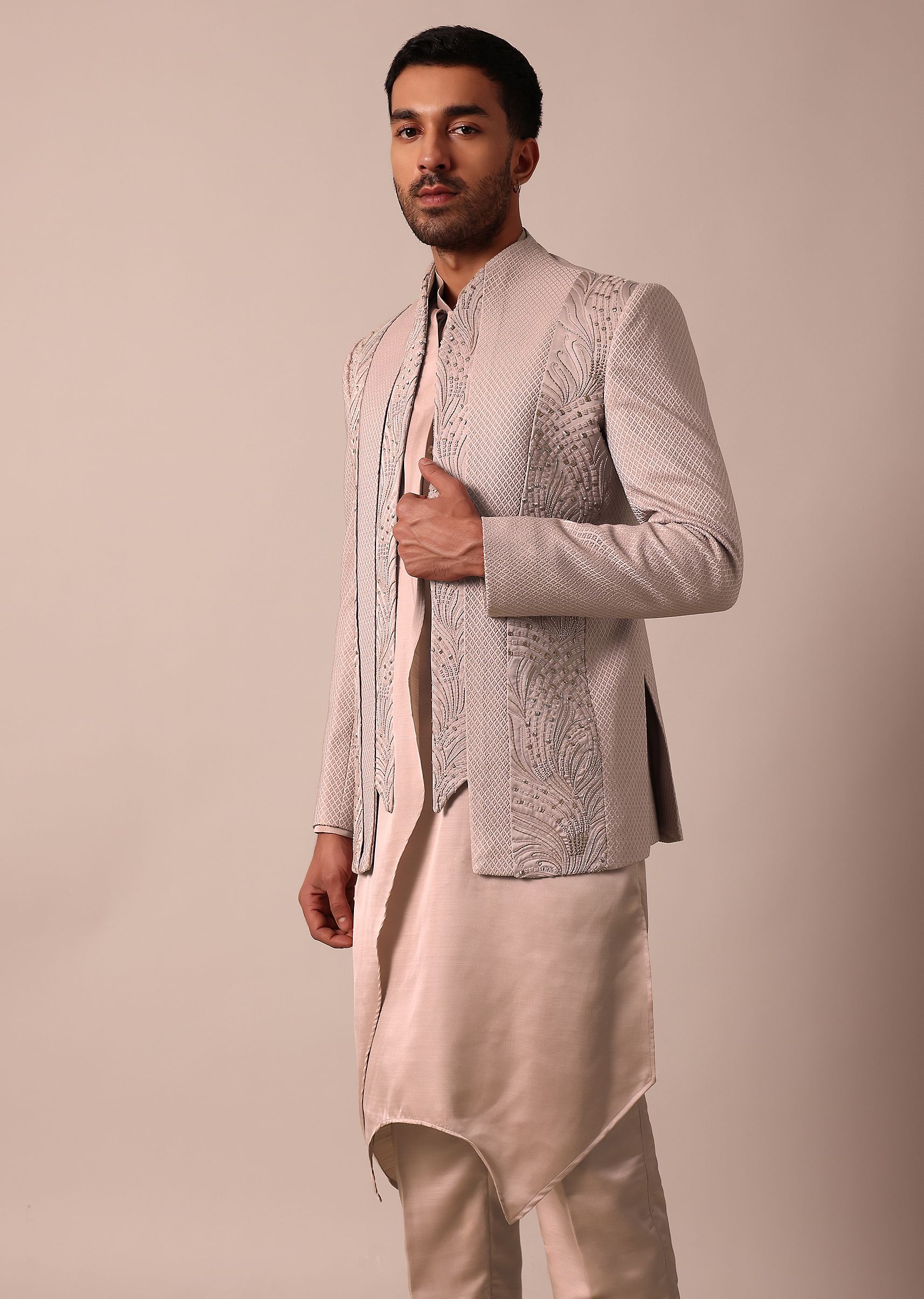 Buy Elegant Stylish Peach Indowestern For Men