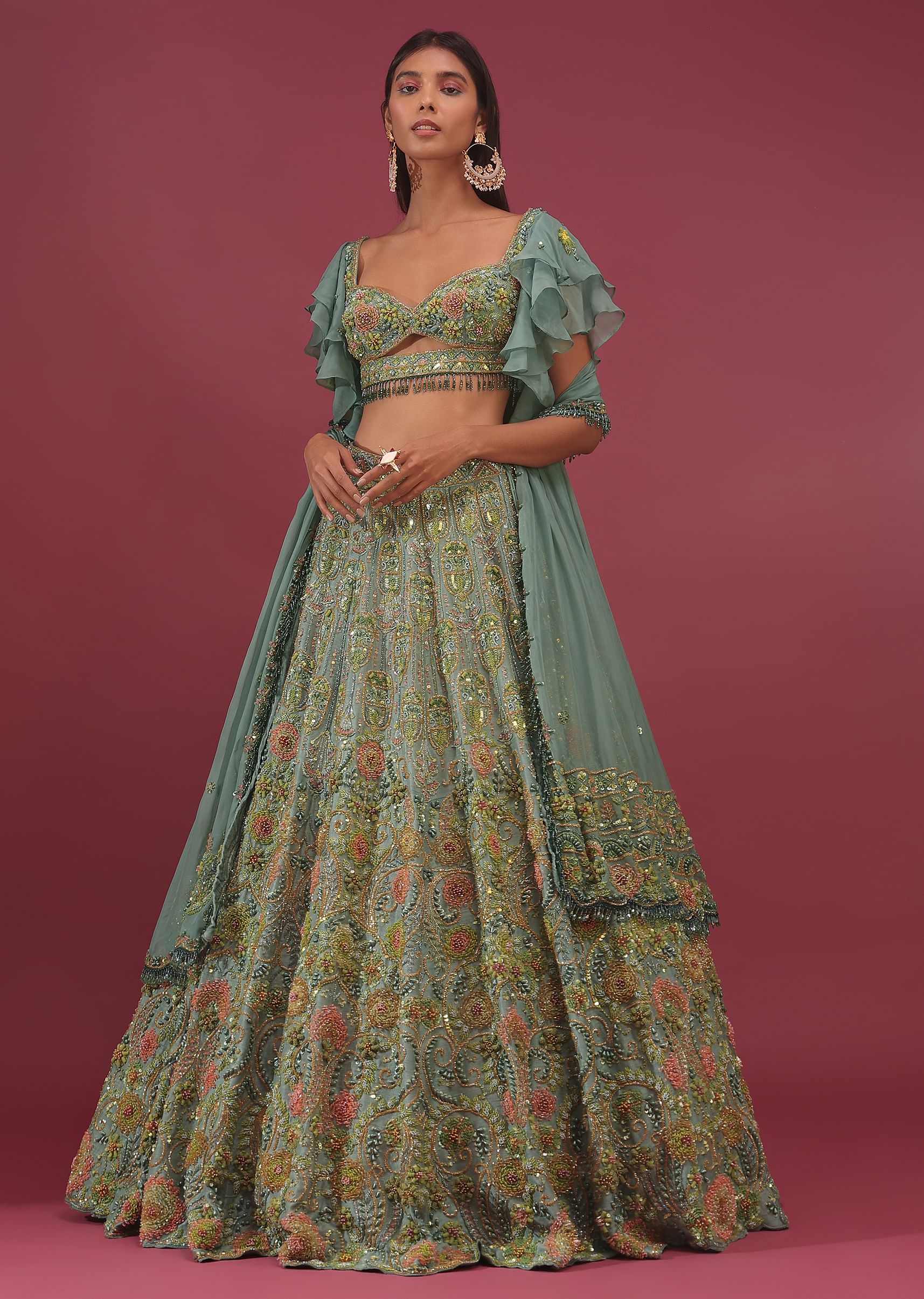 Net shrug for lehenga 2025