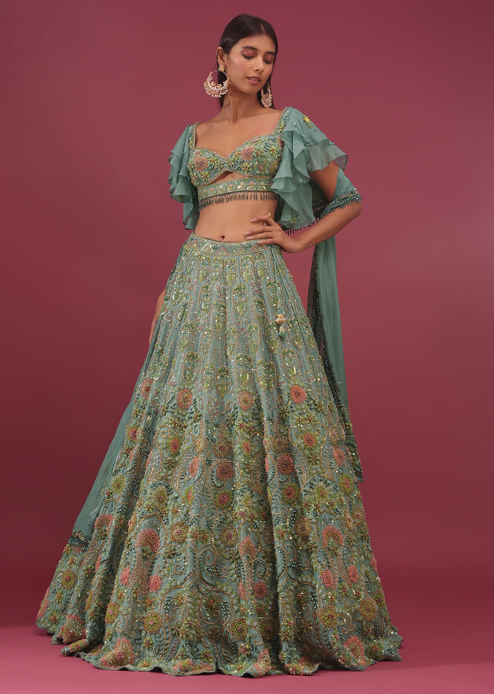 Net shrug for lehenga hot sale