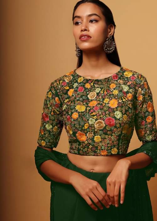 Embroidered Button Up Crop Top Embroidered Button Up Crop Top