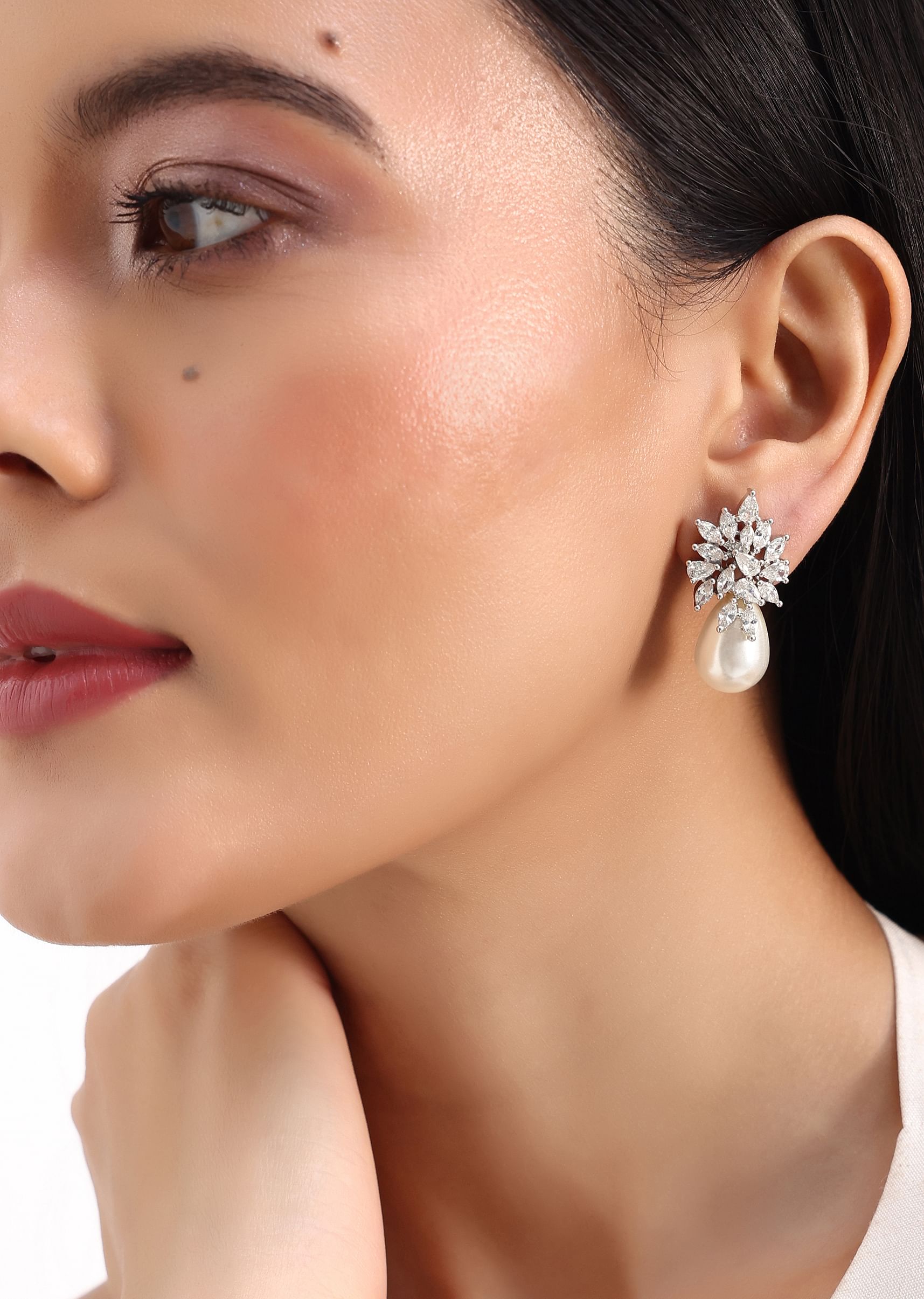 White metal earrings online