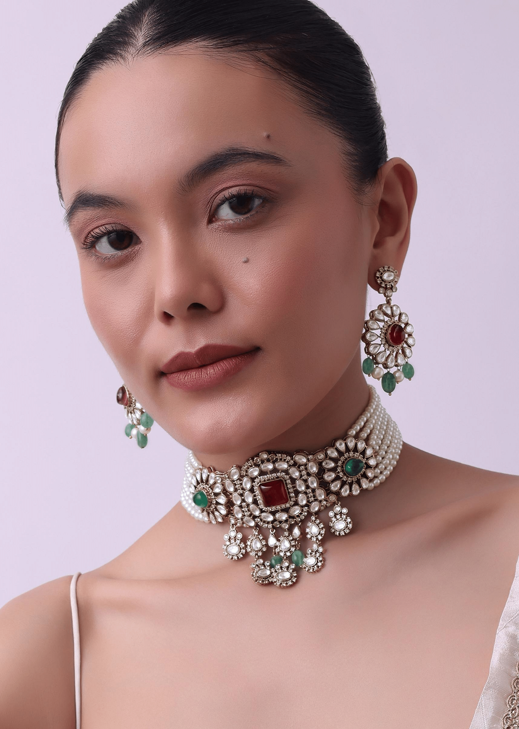 Emerald kundan choker online