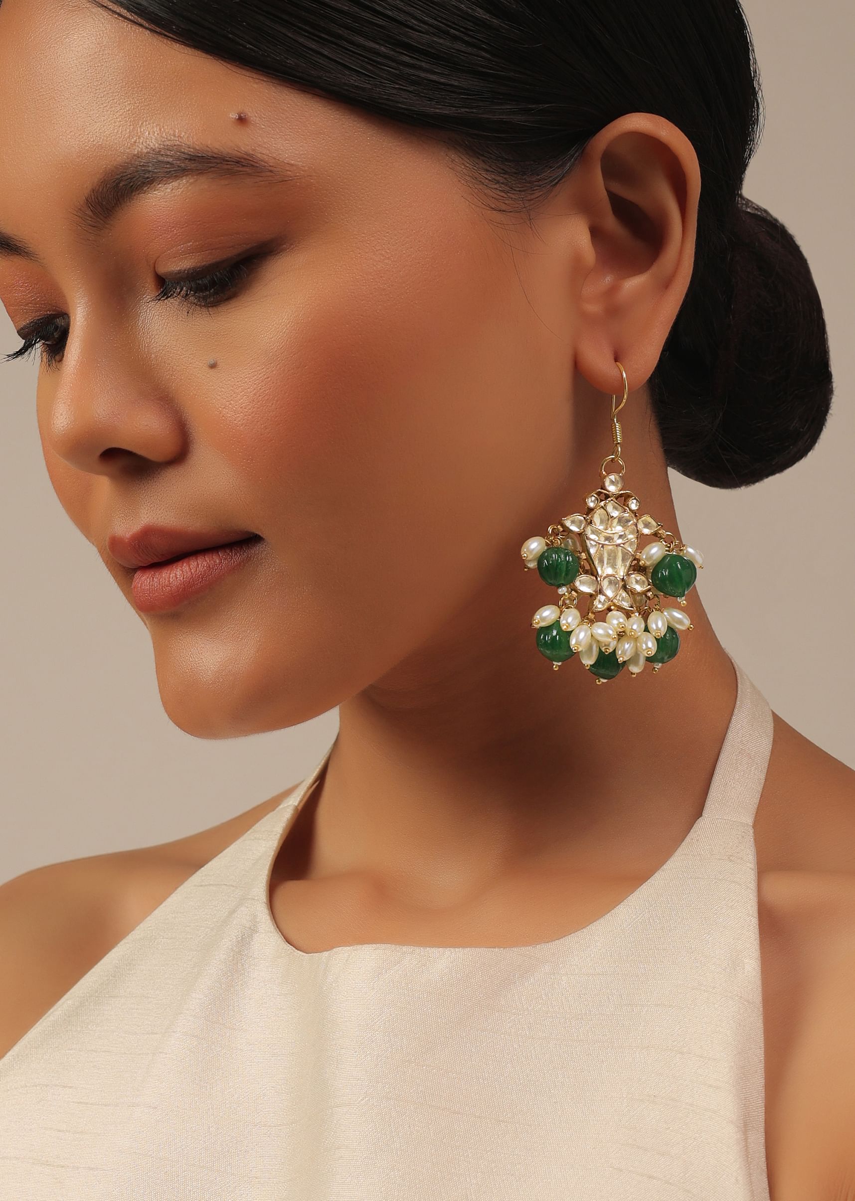 Synthetic emerald earrings sale