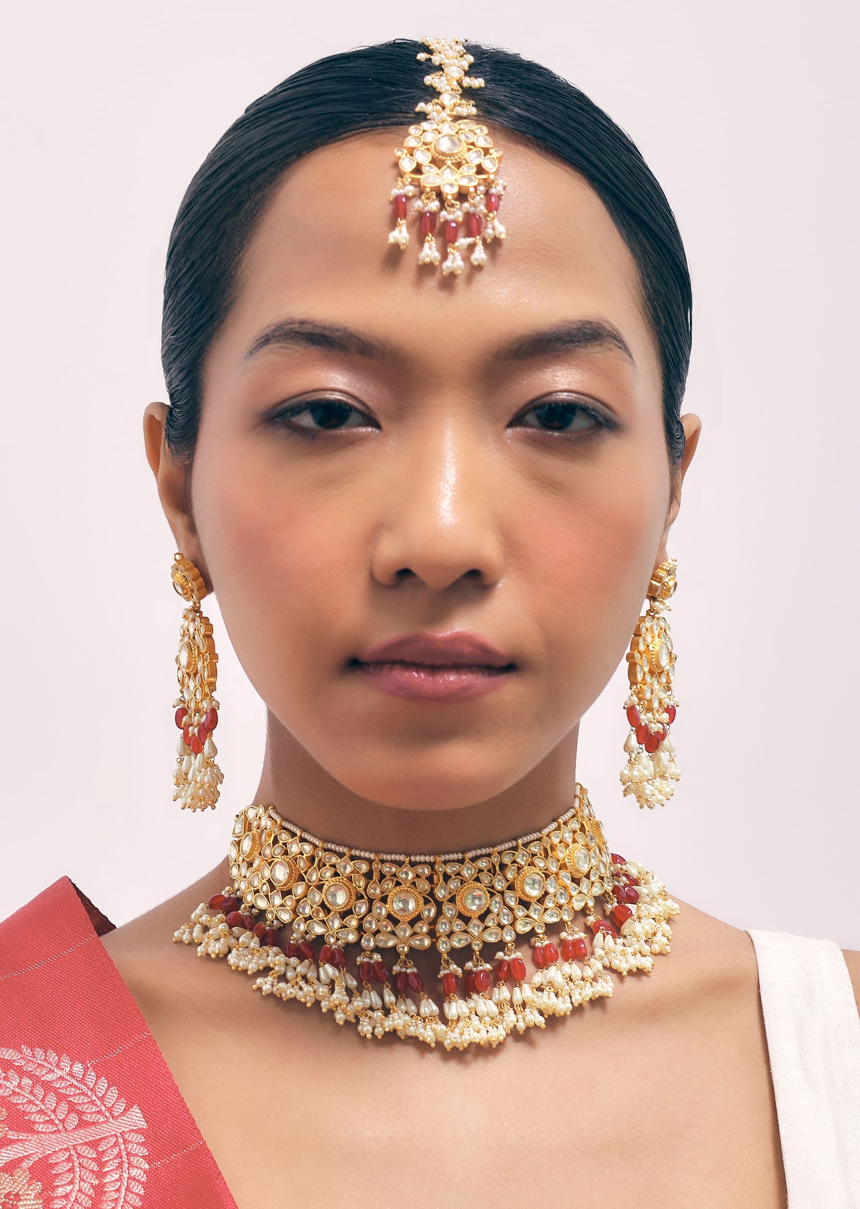 Buy Gold Finish Ruby Stone Choker Set With Kundan Work KALKI Fashion India