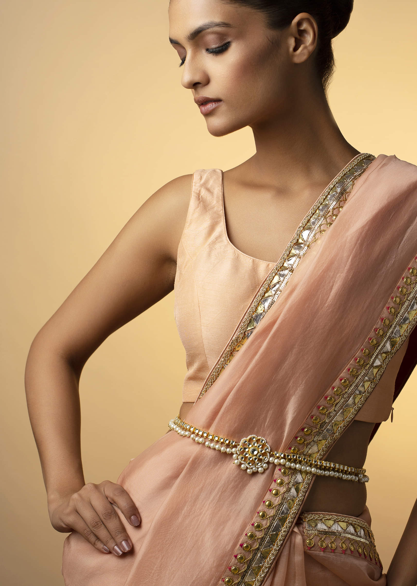 Sari High Waist Belt For Saree Online Buy Gold Plated Kundan Waist