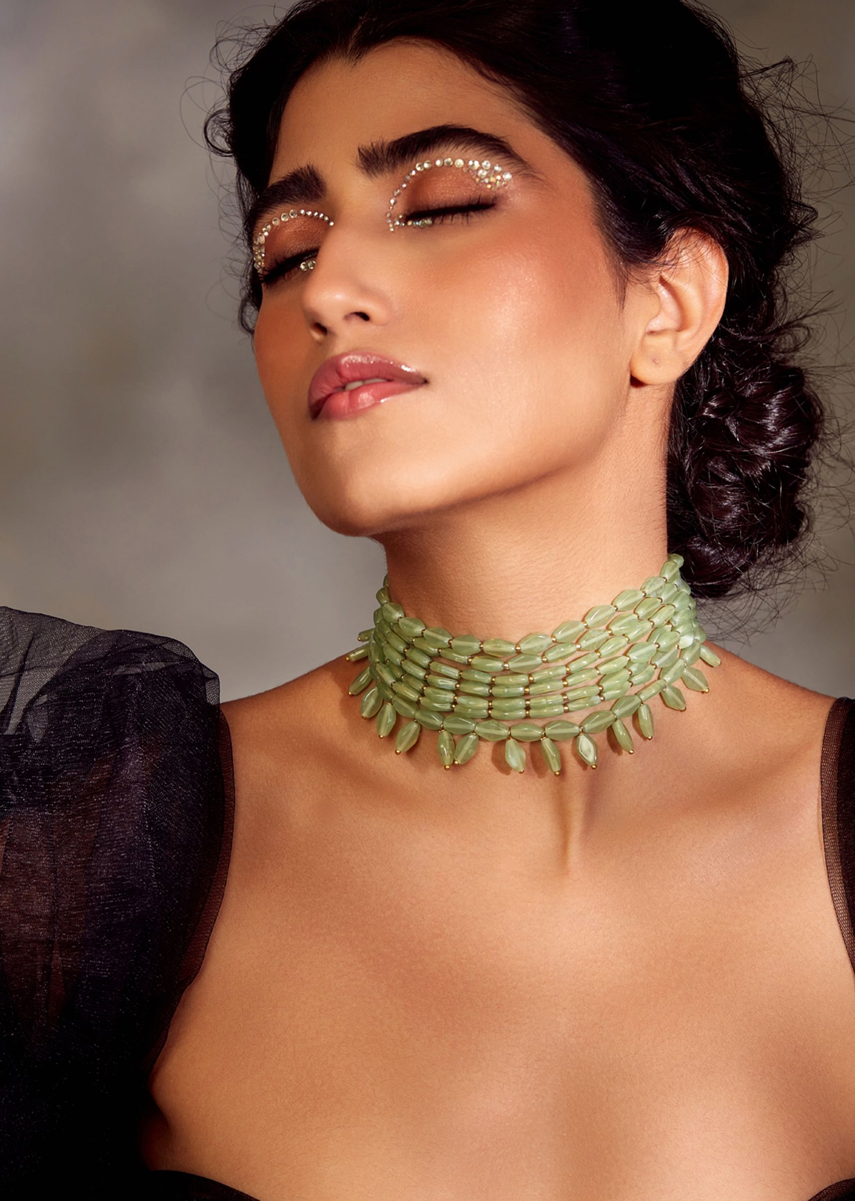 Mint green choker necklace discount