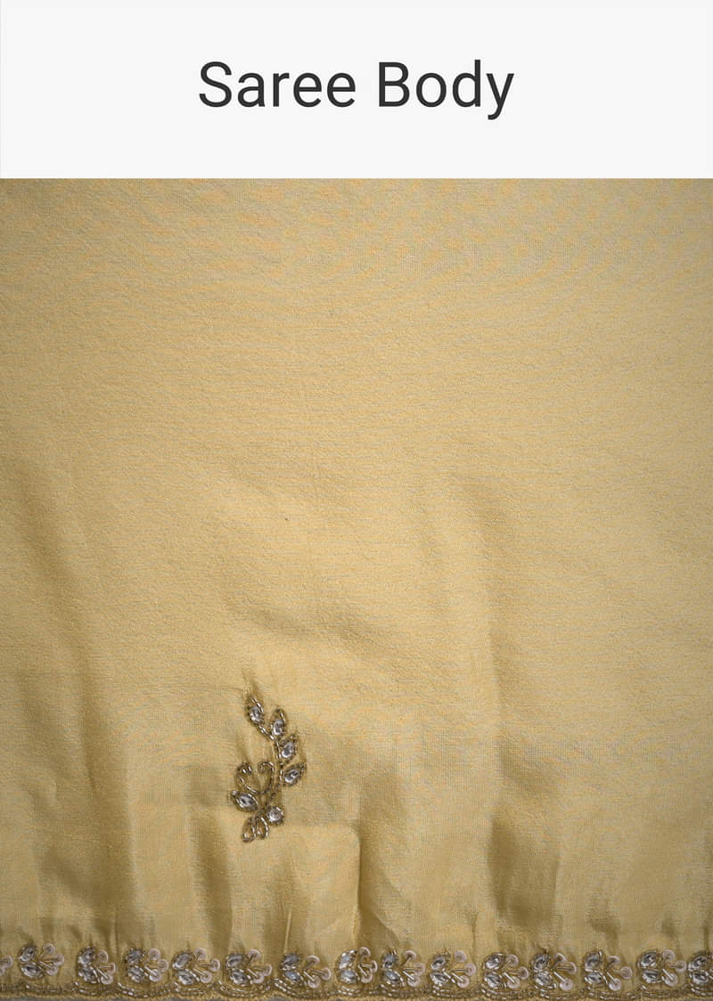 Gold Tissue Saree With Cutdana Embellished Border