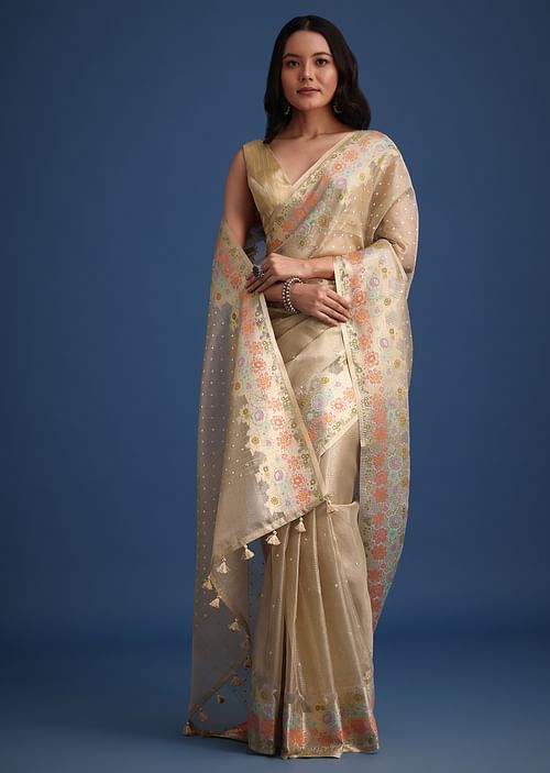 Image Vicente Rama image beautiful image beautiful image beautiful image beautiful image beautiful - Buy Gold Tissue Silk Saree With Resham Thread Floral Embroidered ...