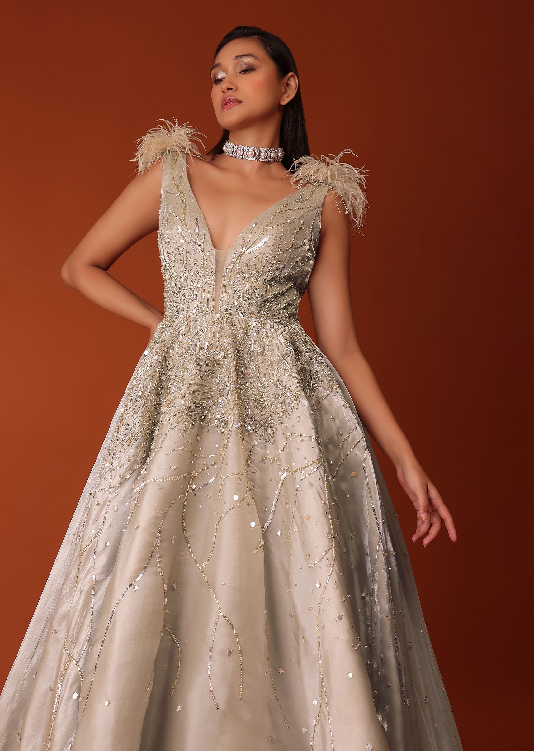 Gold work dress best sale