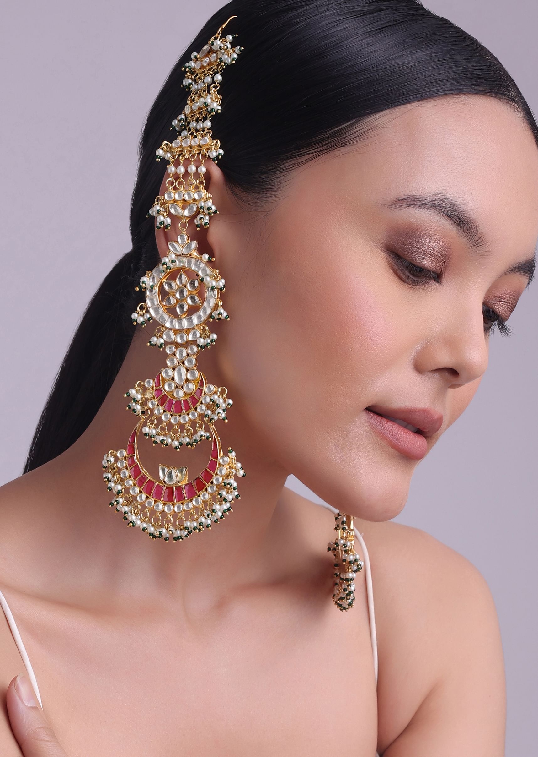 Green heavy earrings hot sale
