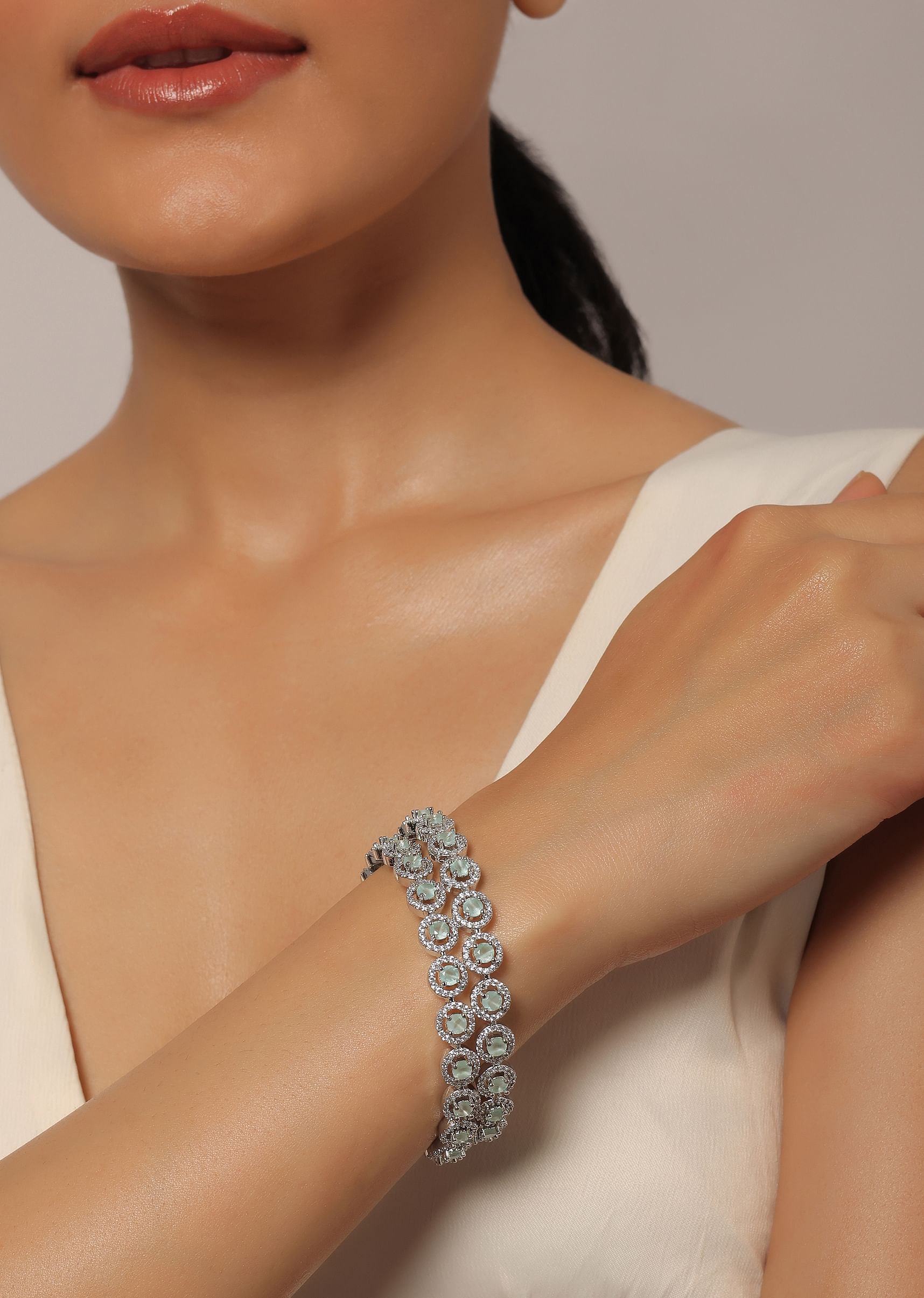 White stone bangles set hotsell