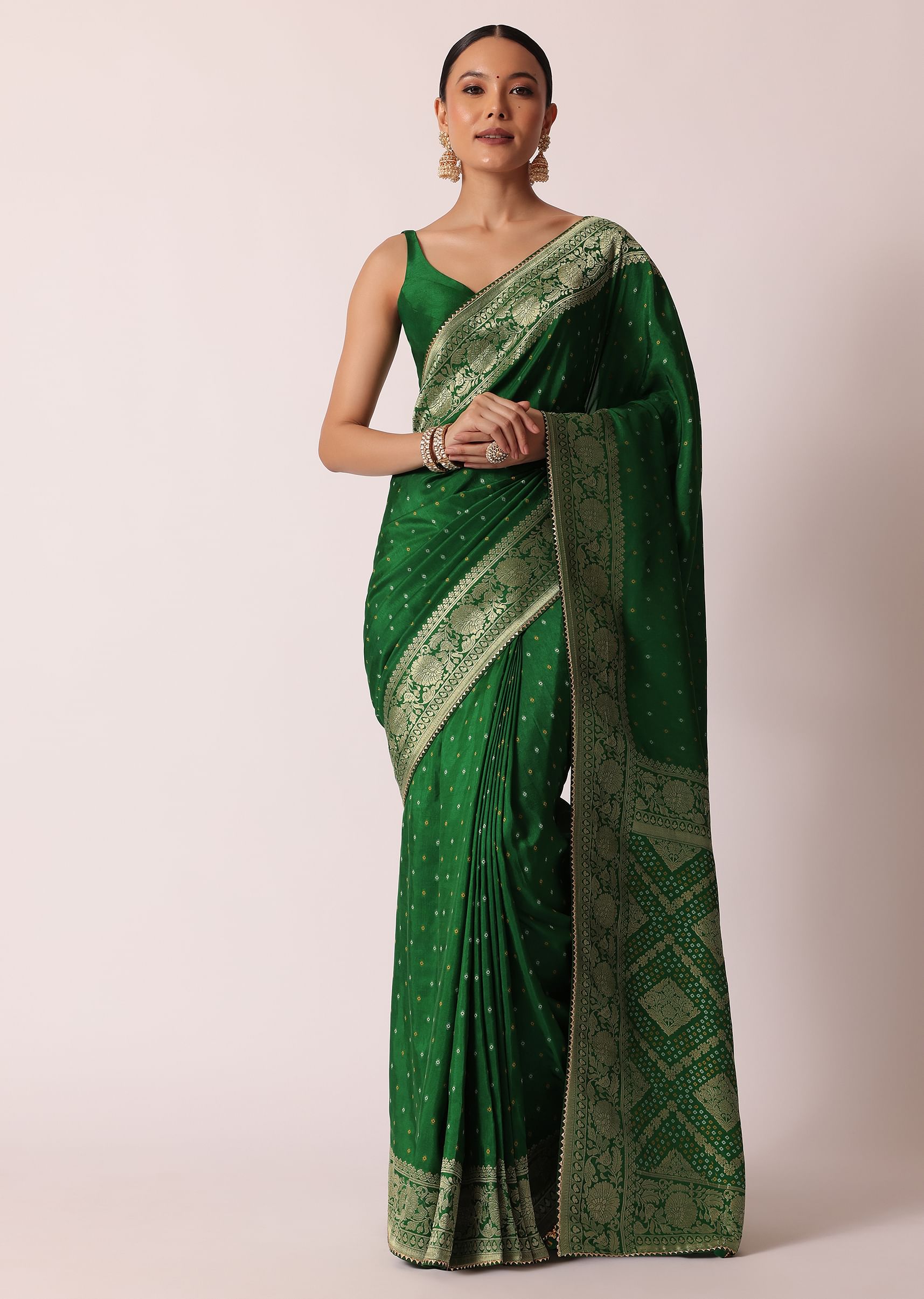 Bandhani silk saree with price clearance
