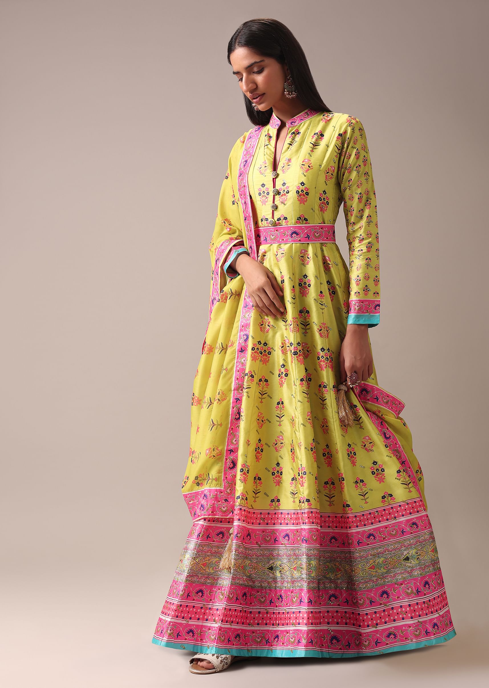 Tussar silk anarkalis outlet