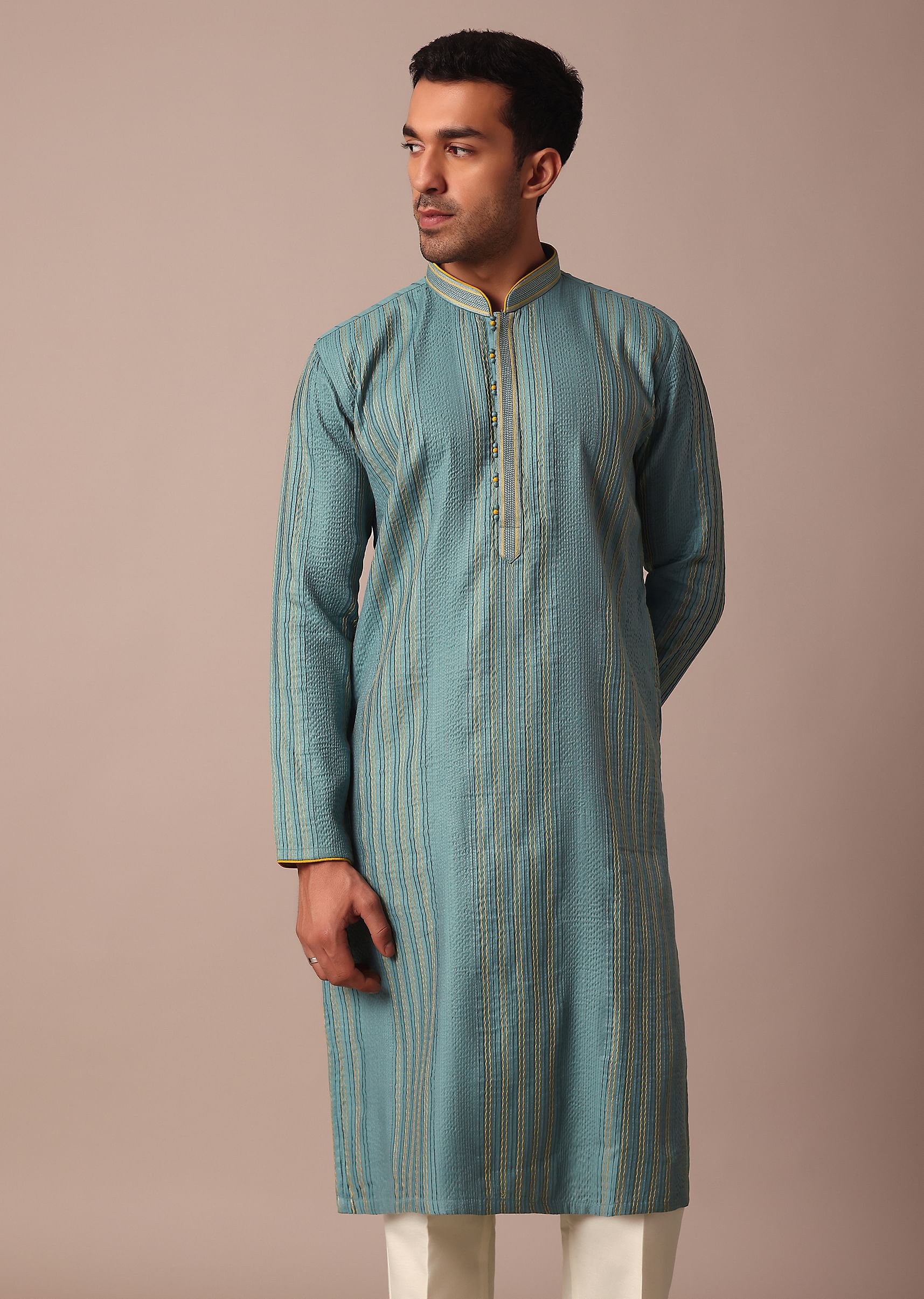 Buy Green Kurta Set With Resham Thread Work KALKI Fashion India