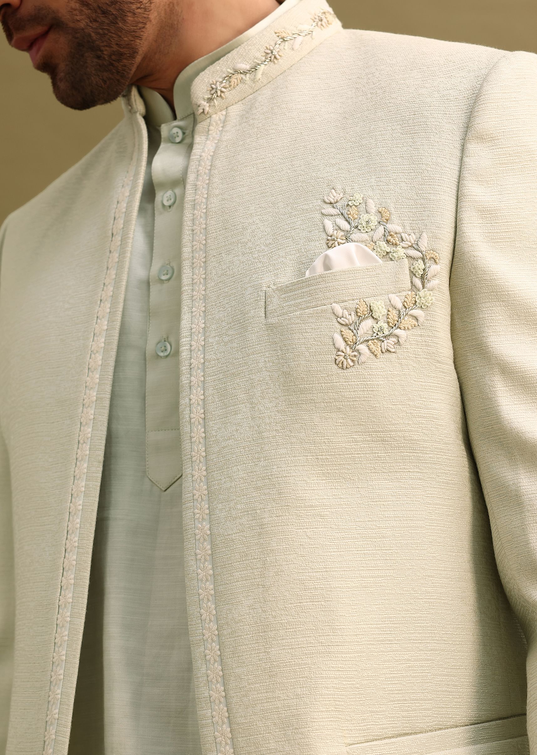 Buy Green Thread Work Jodhpuri Kurta Suit KALKI Fashion Global