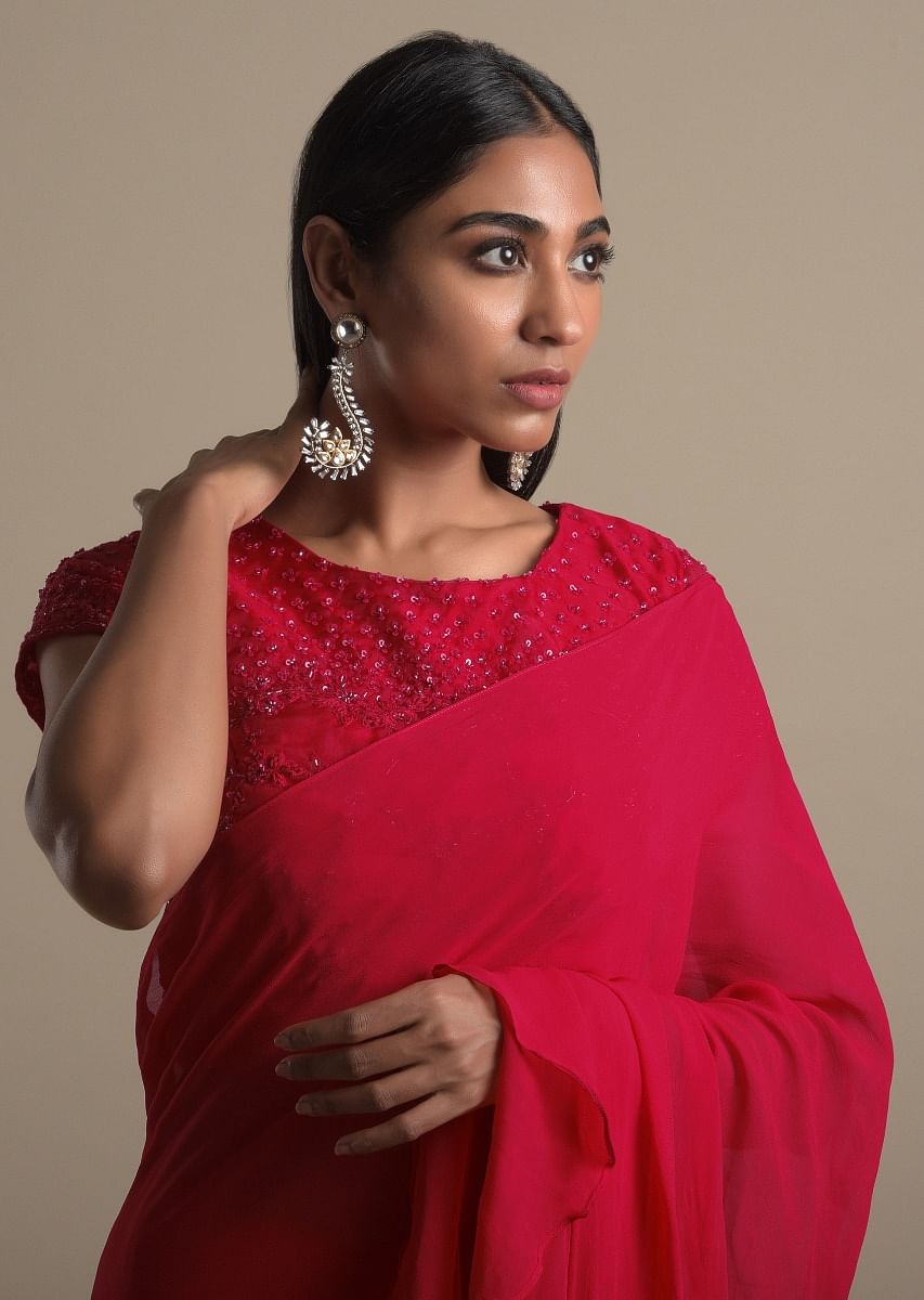 Buy Grey Contemporary Earrings Adorned With Kundan Bugle Beads And Crystal Online Kalki Fashion