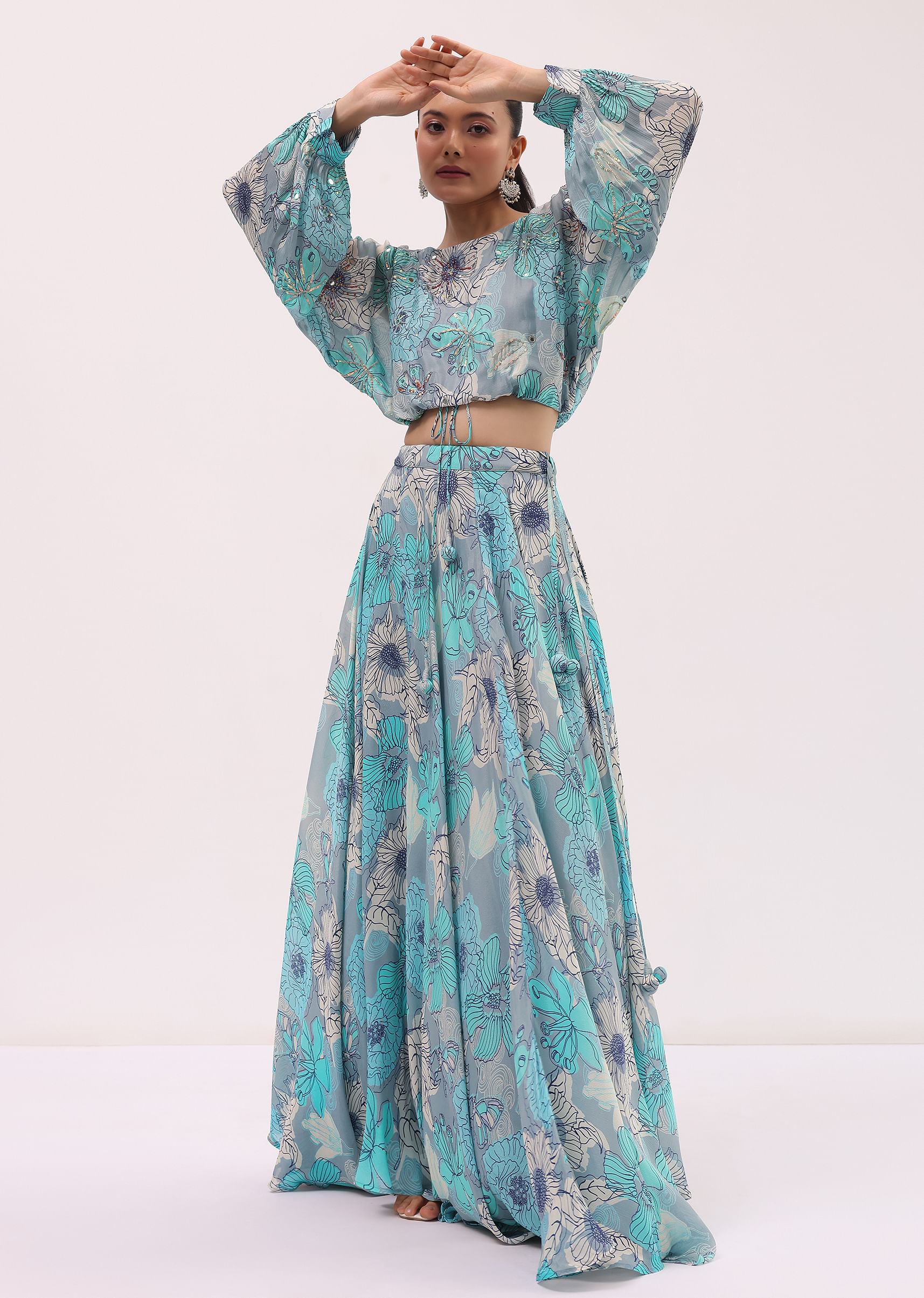 Crop top and chiffon skirt 2025