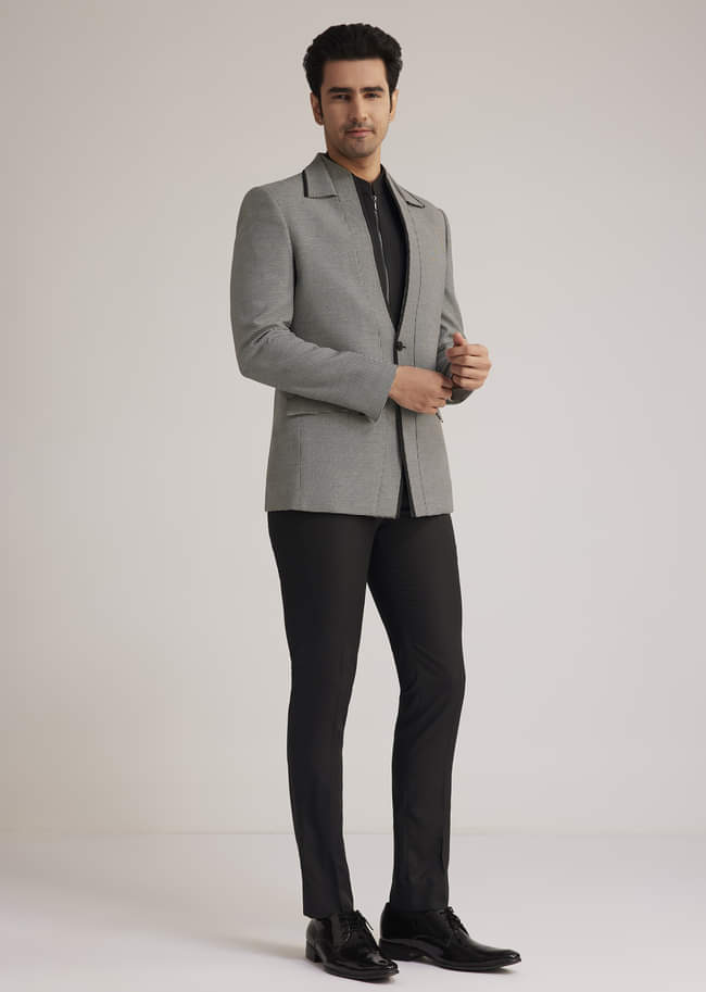 Grey Terry Rayon Suit Set