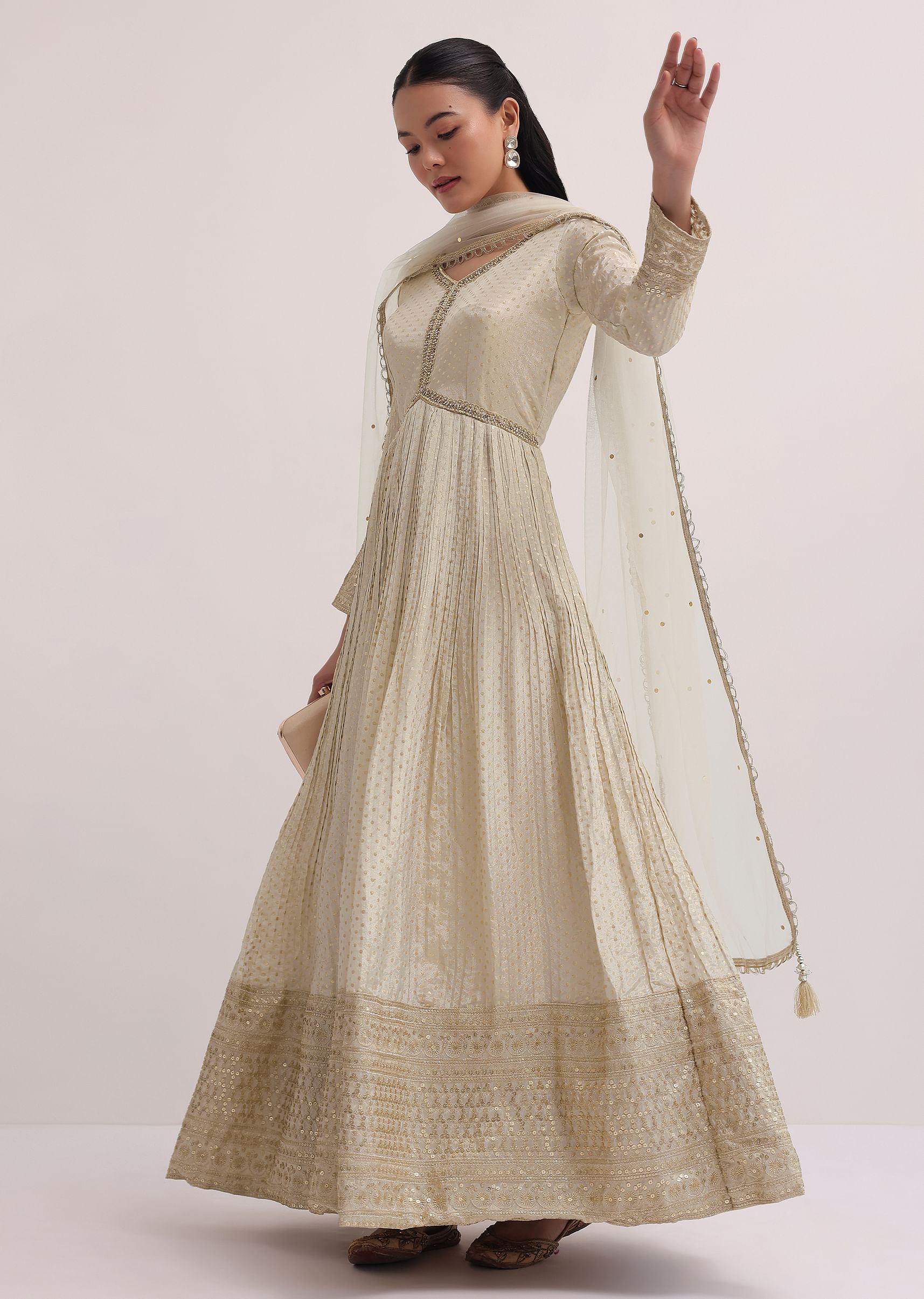 Anarkali silk suit deals