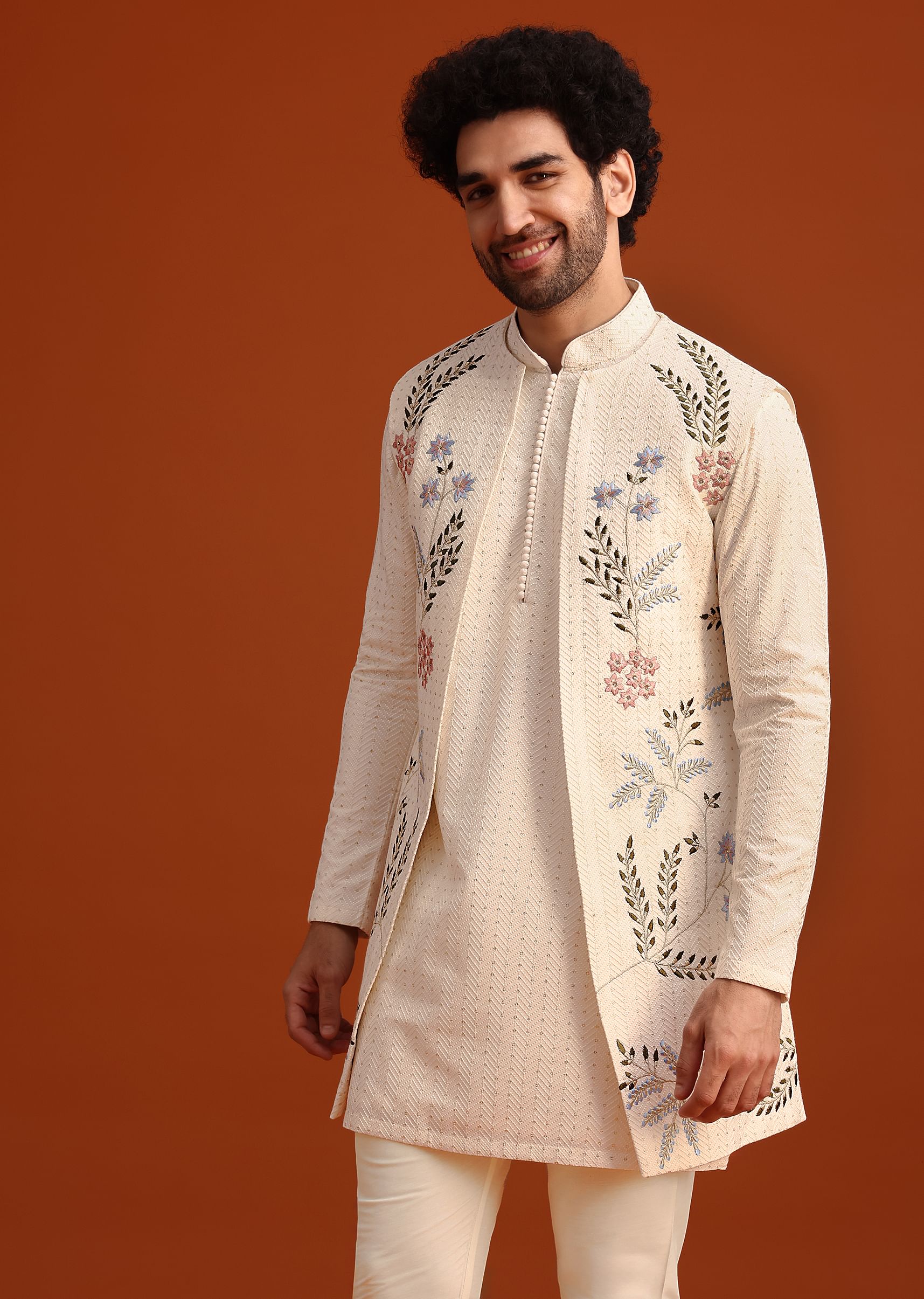Ivory silk jacket new arrivals