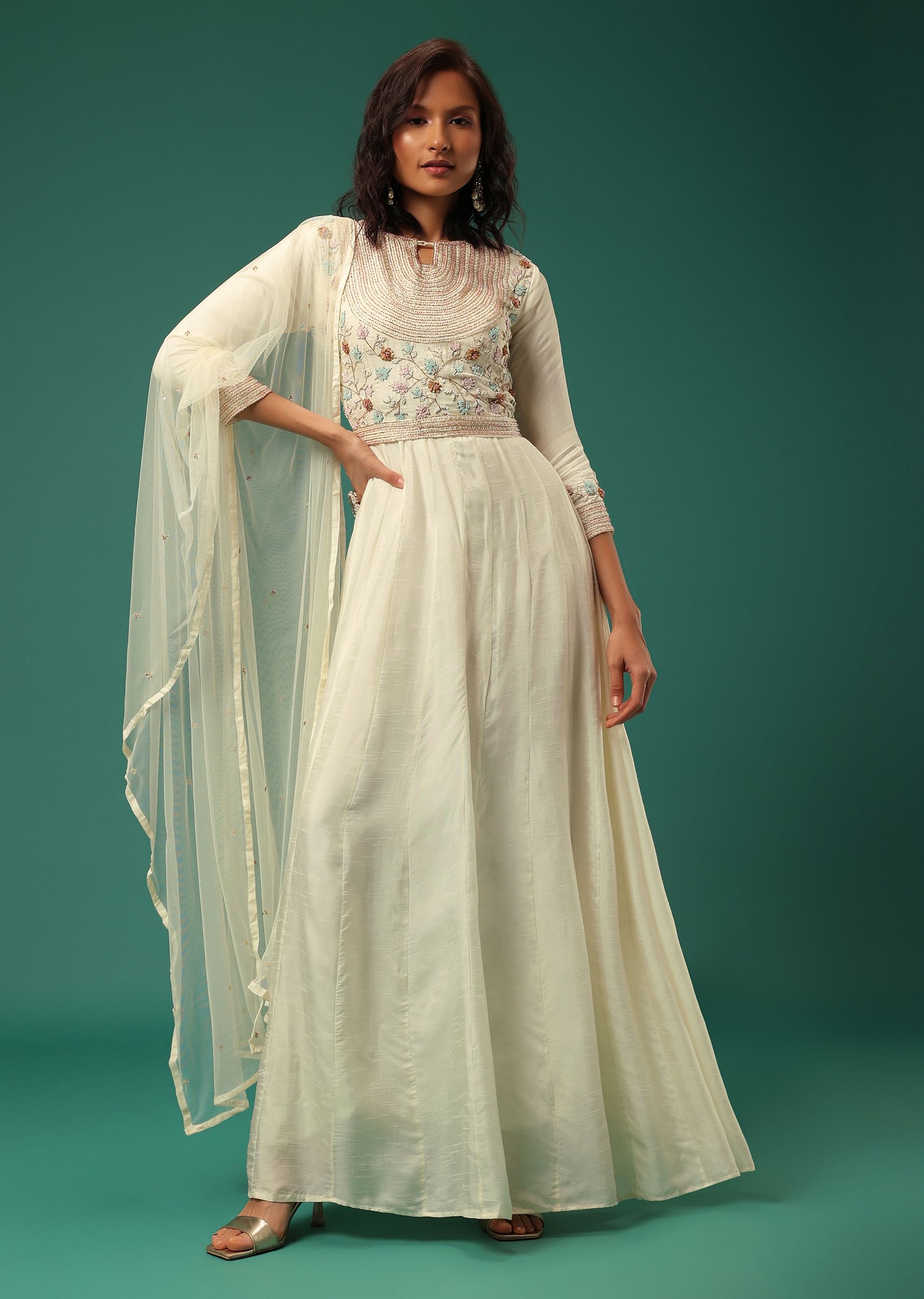 Ivory anarkali suit shop