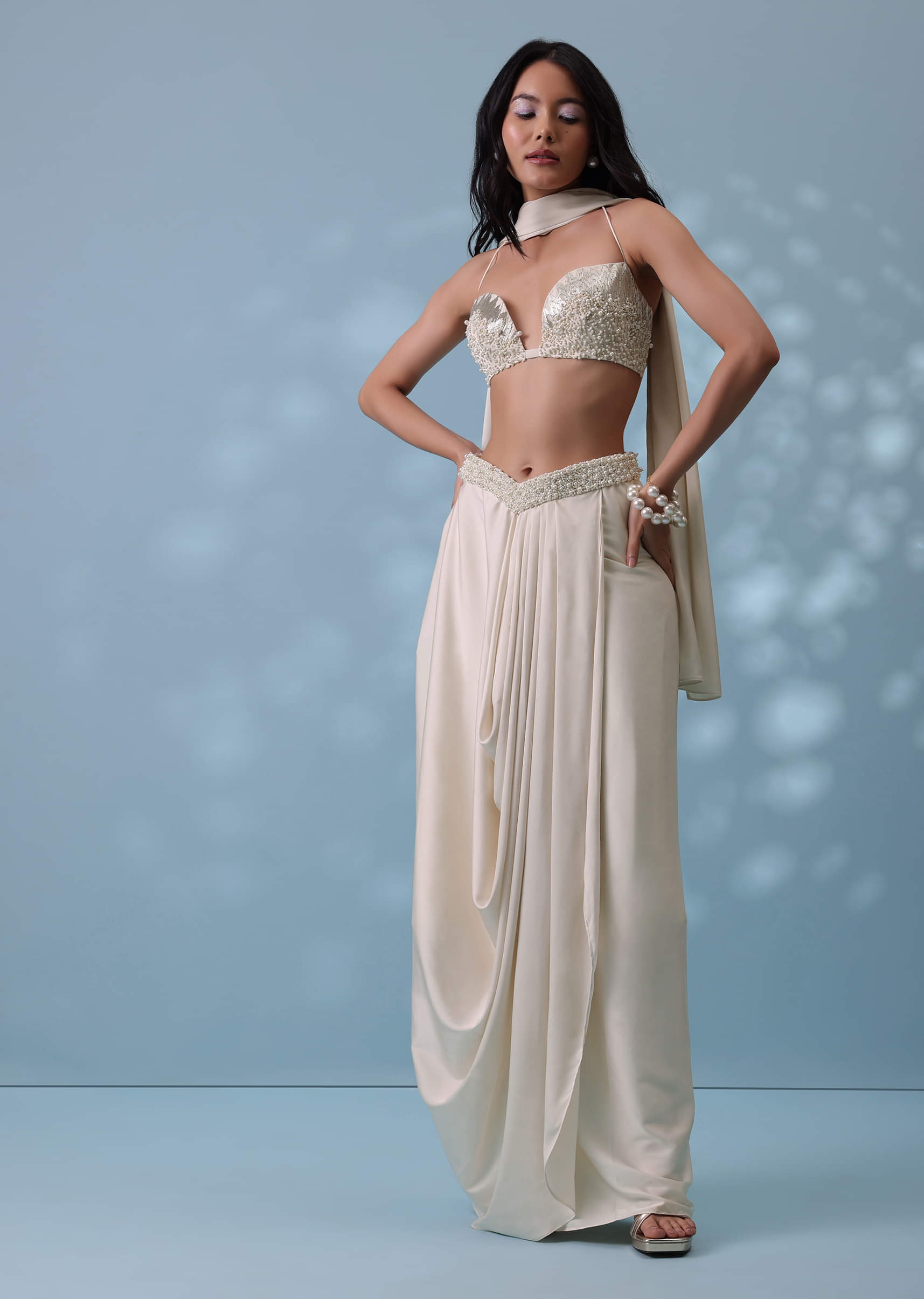Ameri INDIA EMBROIDERY BUSTIER&BAG カーキ