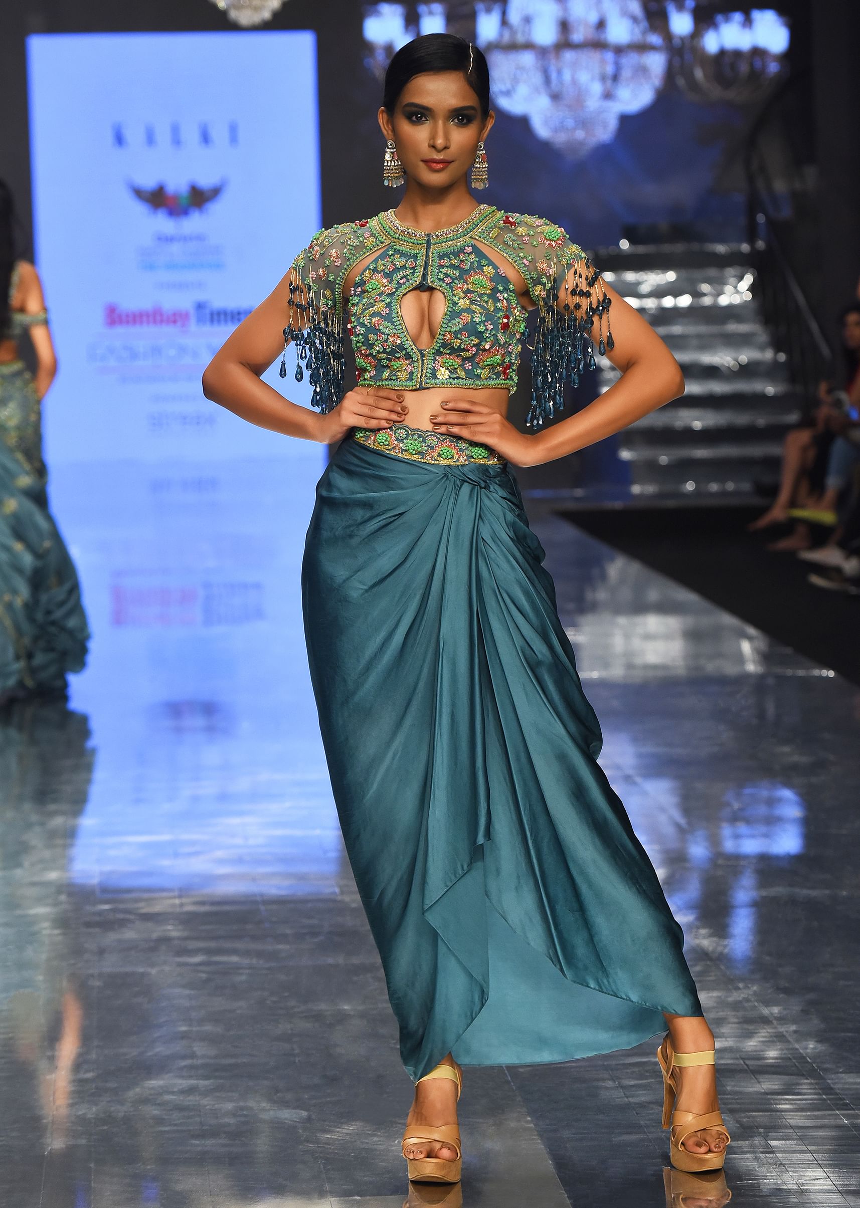 Dhoti dress with crop top cheap