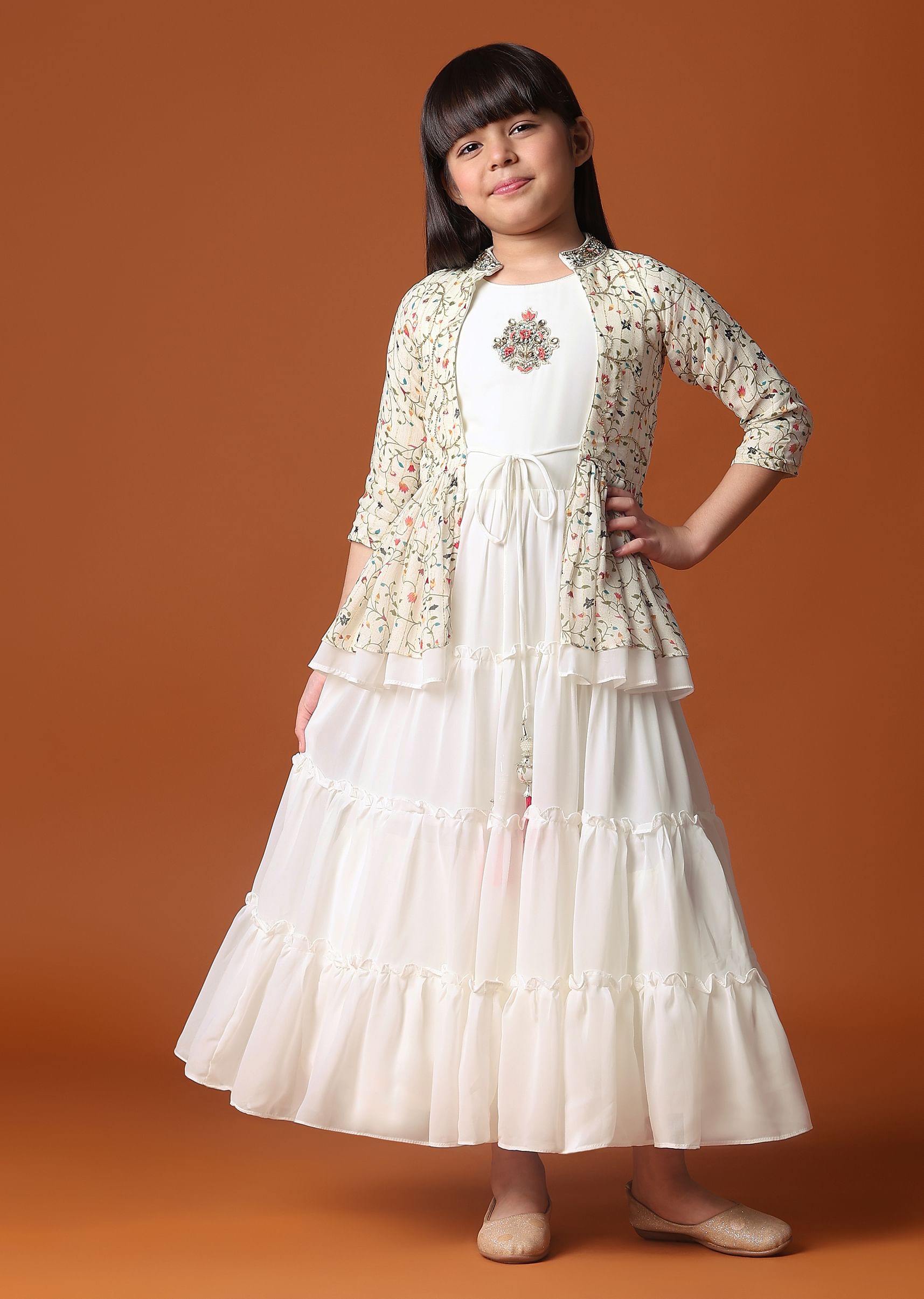 Girls white embroidered dress hotsell