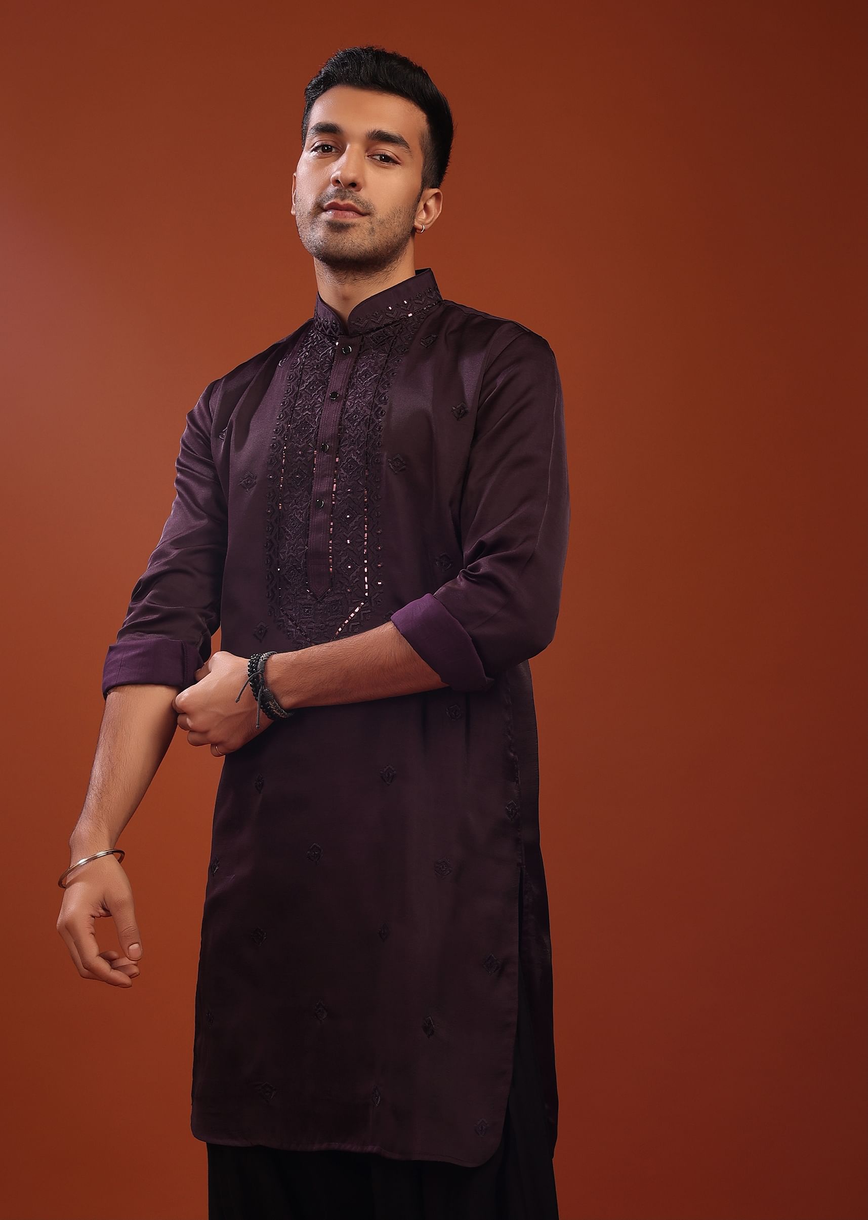 W burgundy kurta outlet