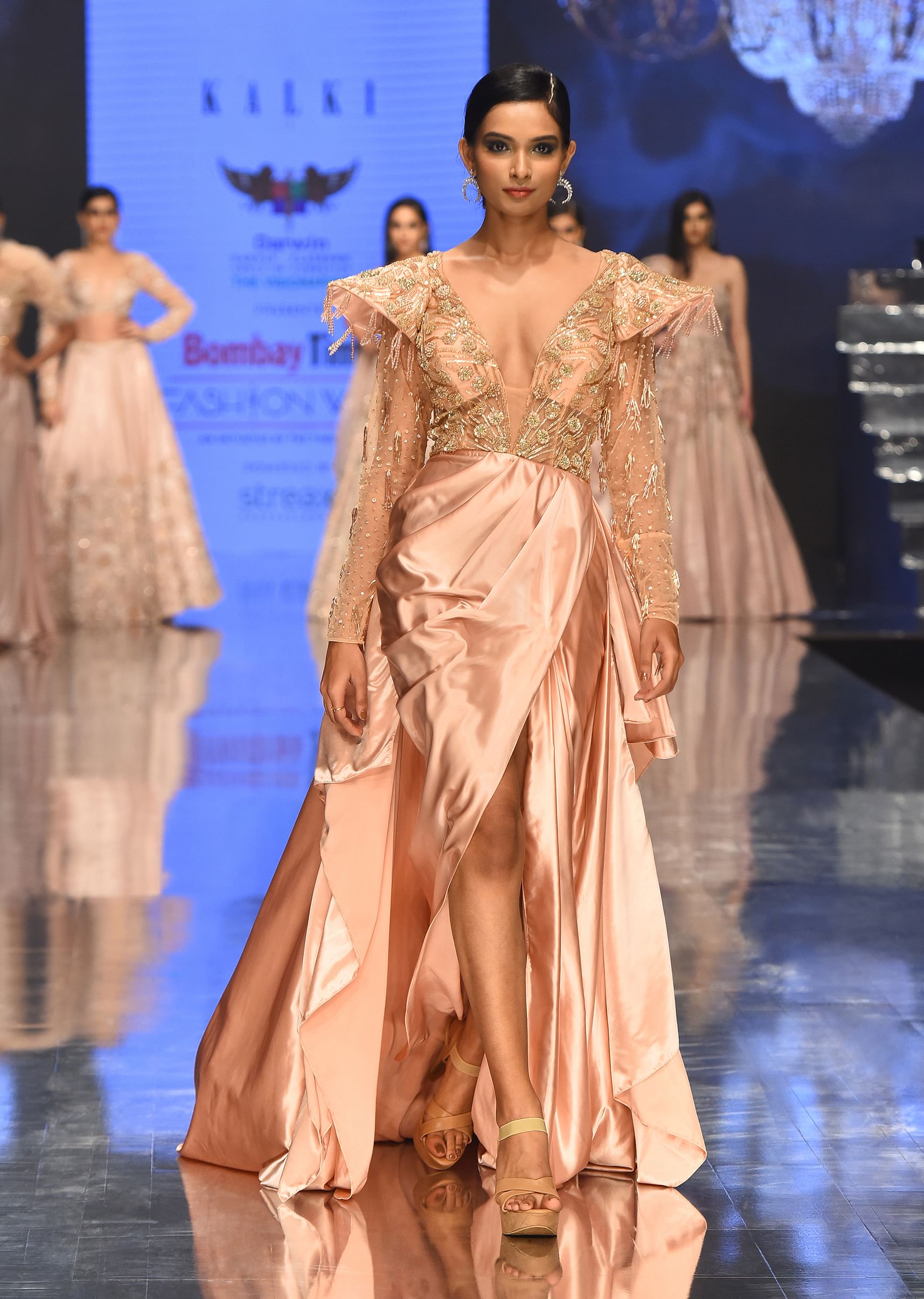 Peach royal dress hot sale