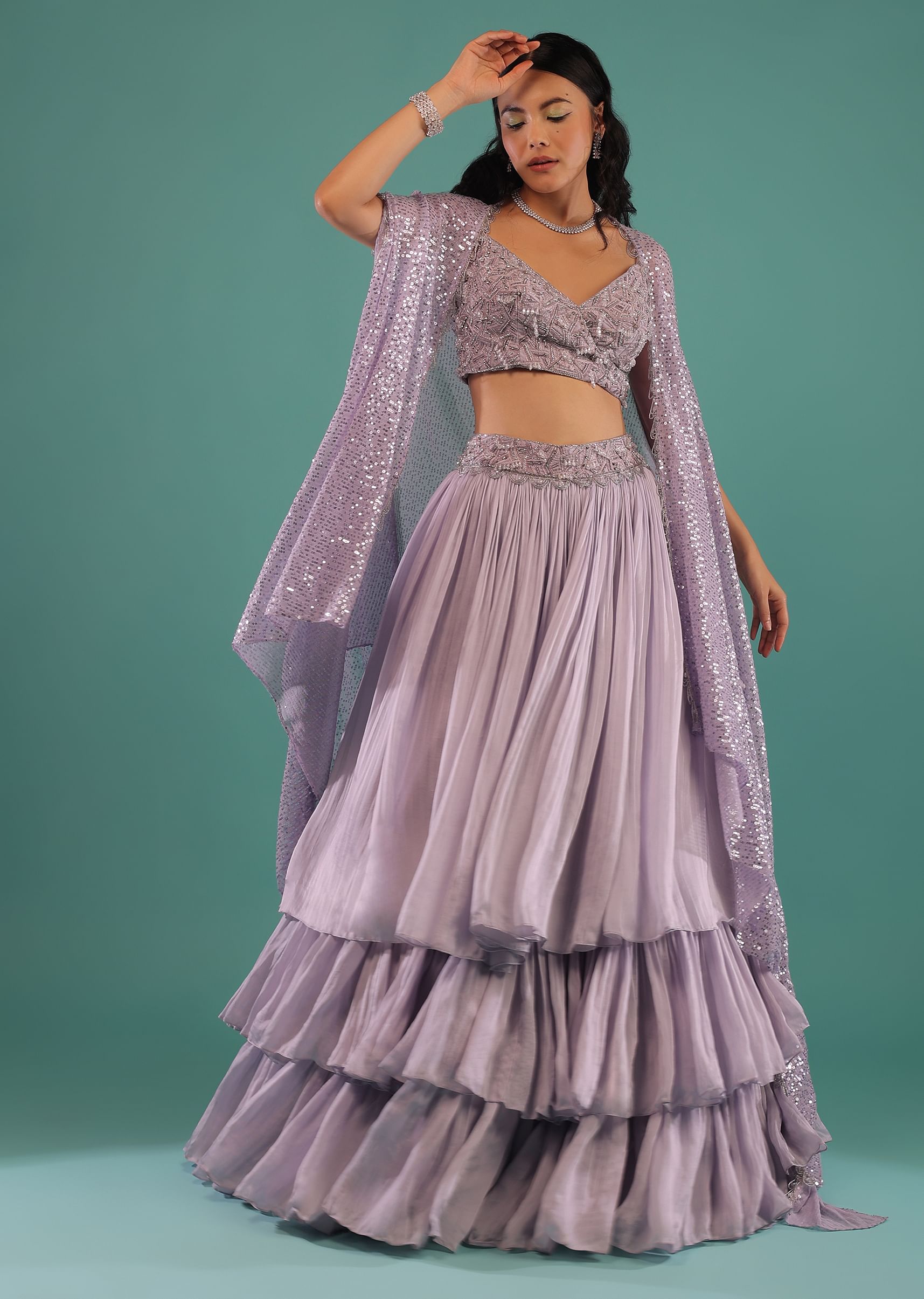 Layered skirt with crop top sale