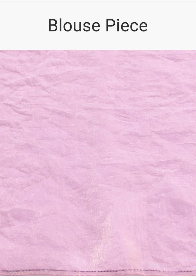 Lavender Soft Tissue Saree With Zari Embroidered Border