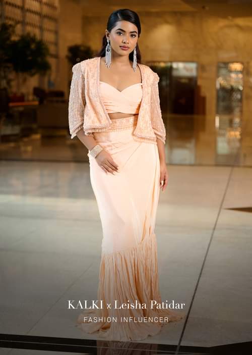 Peach Pleated Blouse