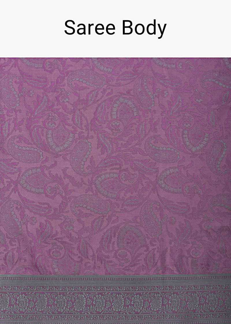 Wine South Resham Silk Saree With Woven Work And Unstitched Blouse Fabric