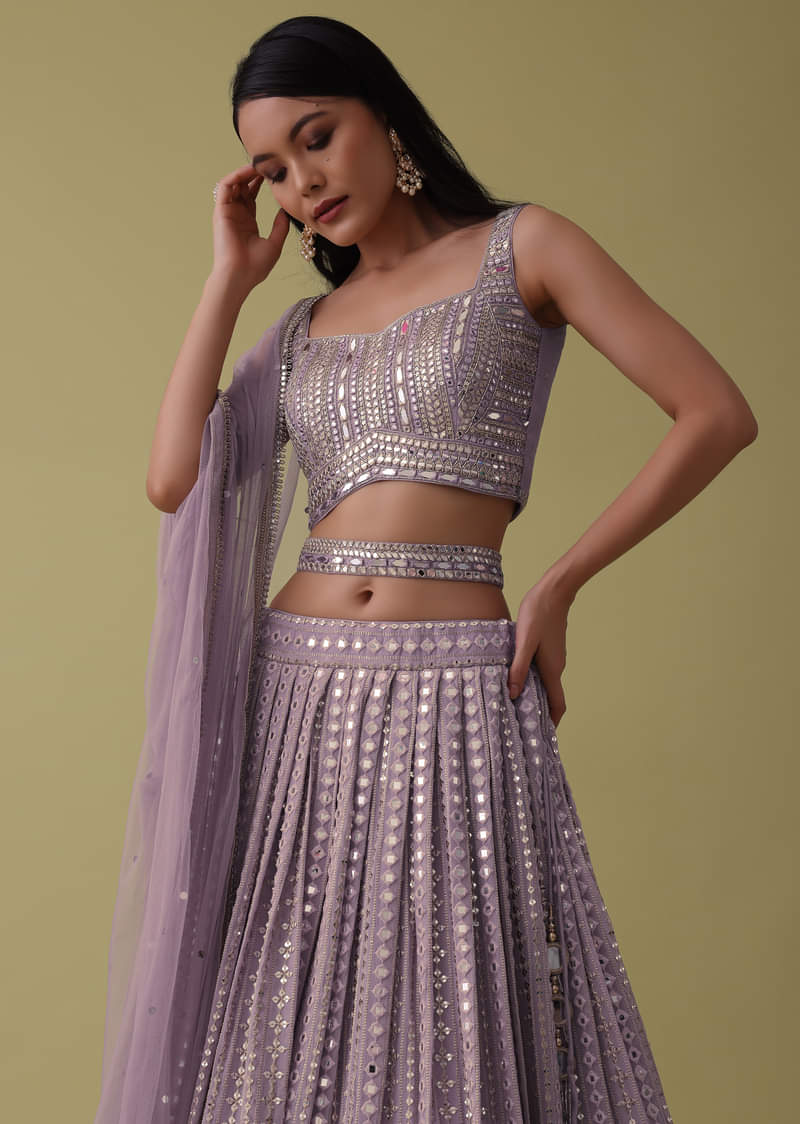 本当に信頼出来る店 Buy Lilac Mirror With Georgette In Set Suit Lehenga Purple ベリーダンス