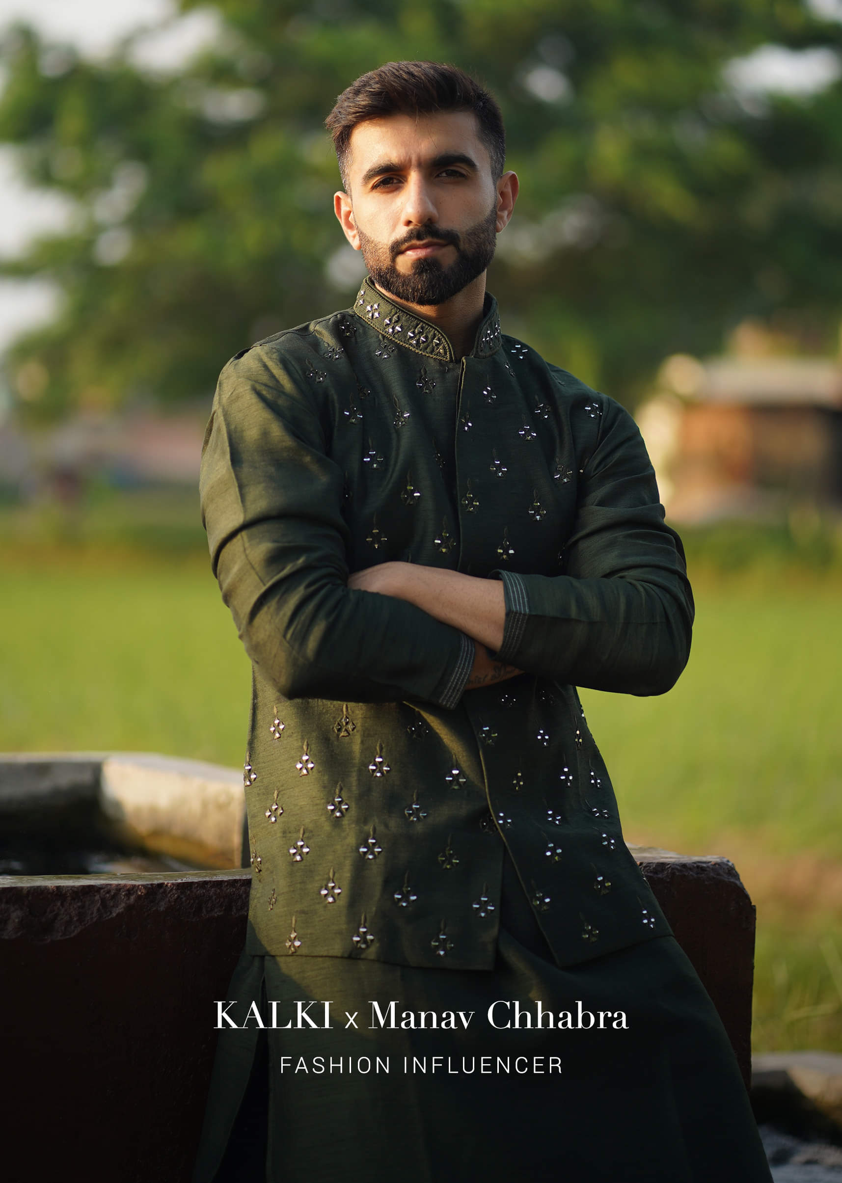 Buy Dark Green Nehru Jacket And Kurta Set In Raw Silk With