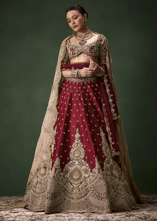 maroon-bridal-patchwork-silk-lehenga-set-with-two-dupattas-sg348256-1.jpg