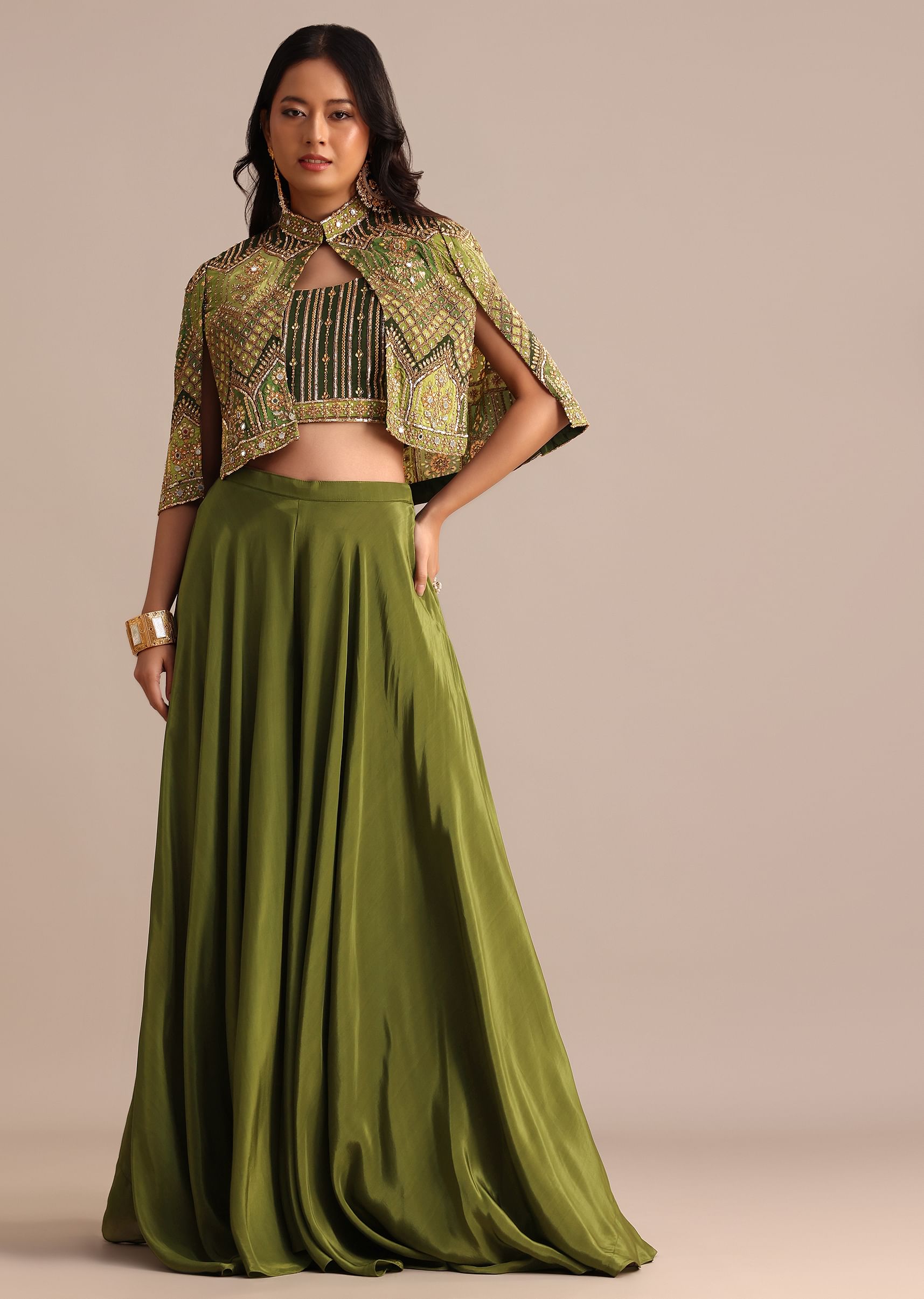 Mehendi green palazzo top