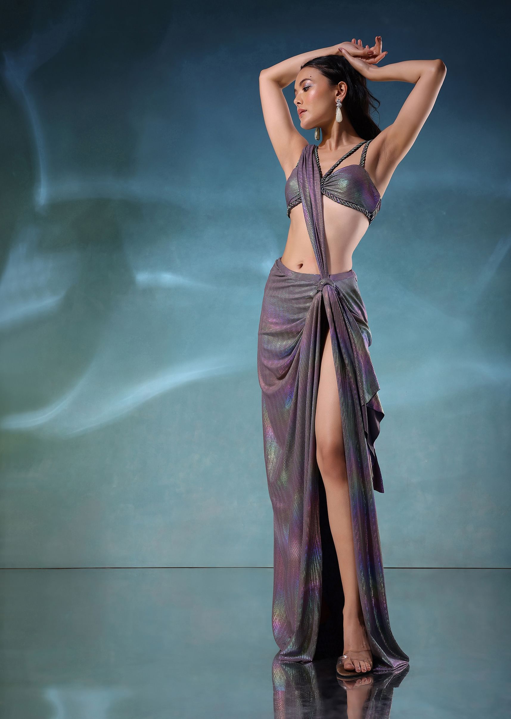 Metallic mermaid skirt top