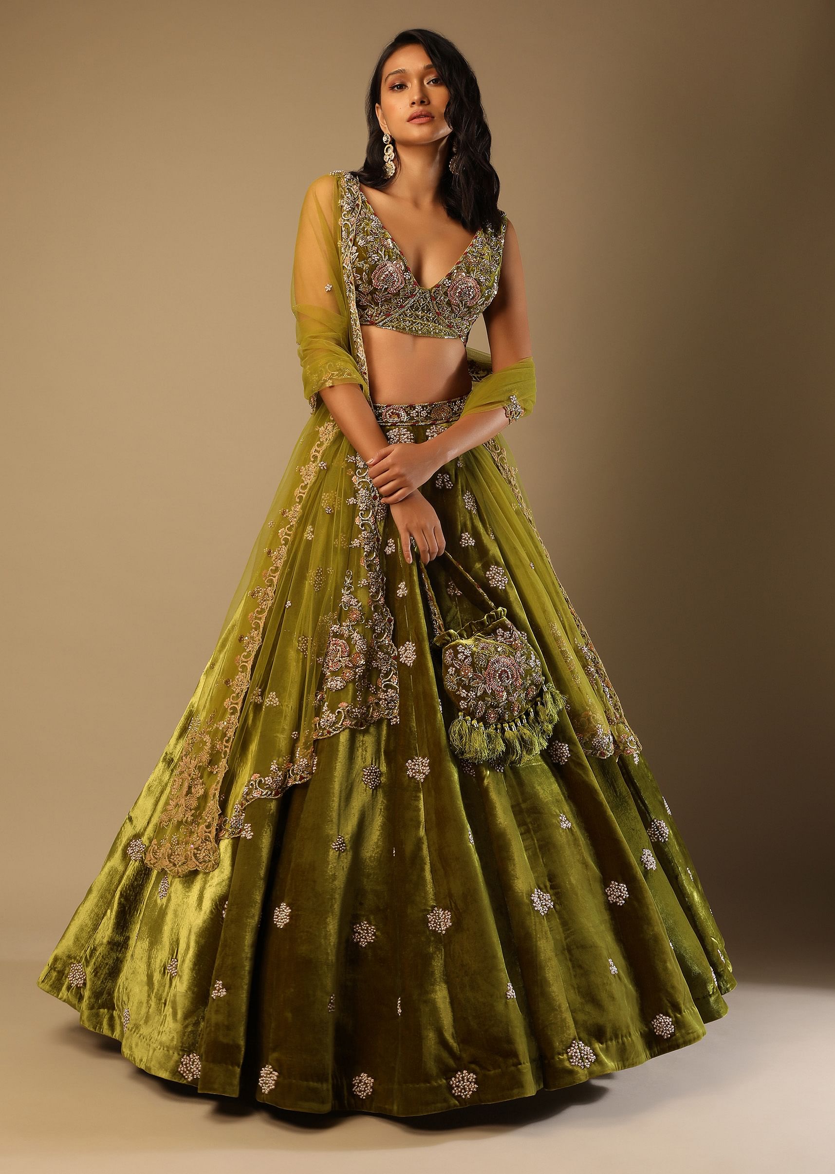 Green lehenga image outlet