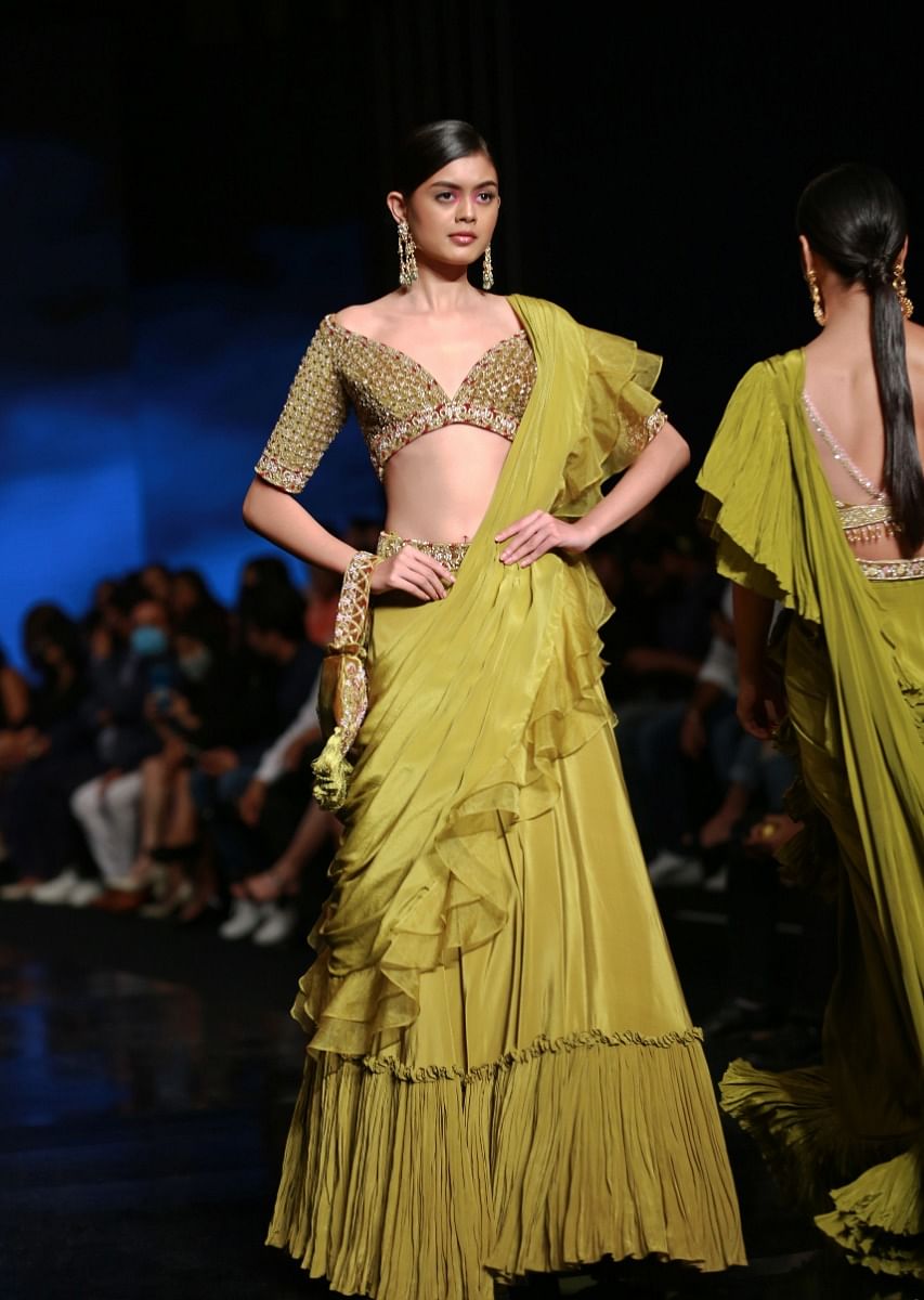 Frill lehenga choli online shop