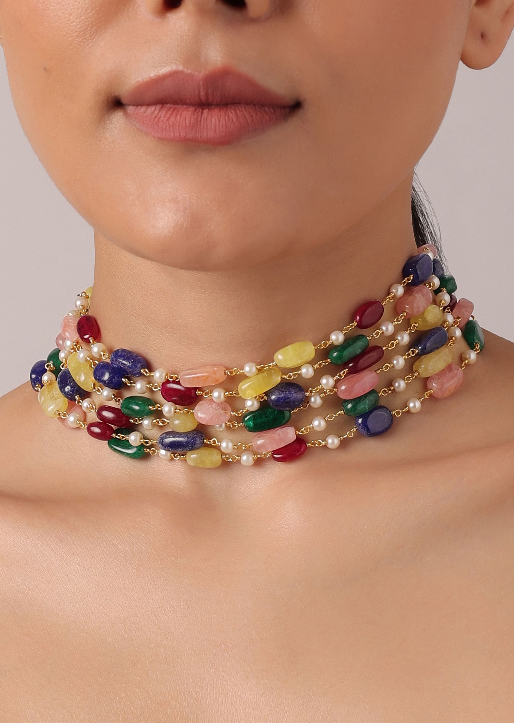 Multicolor choker necklace hotsell