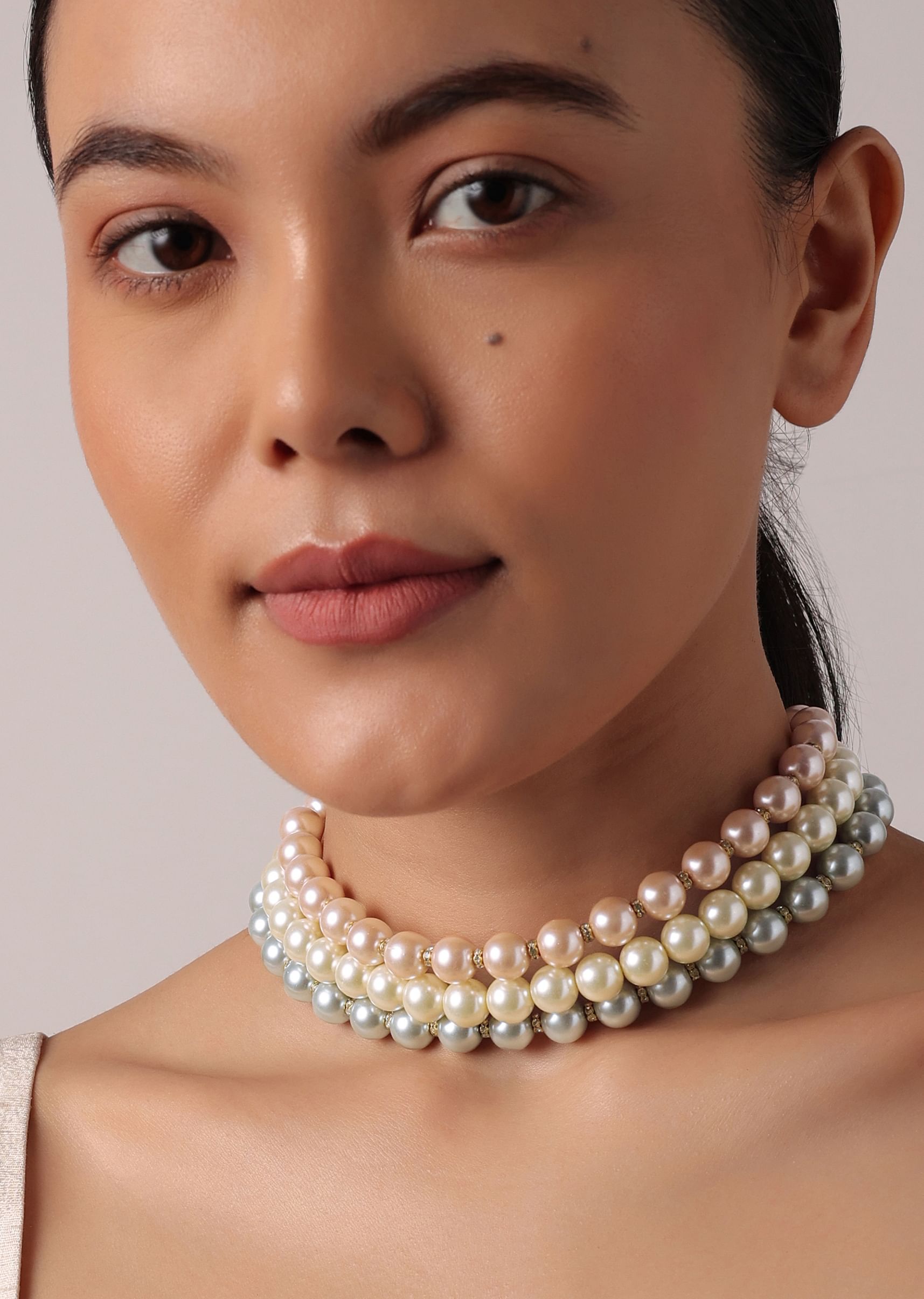 Layered pearl choker store