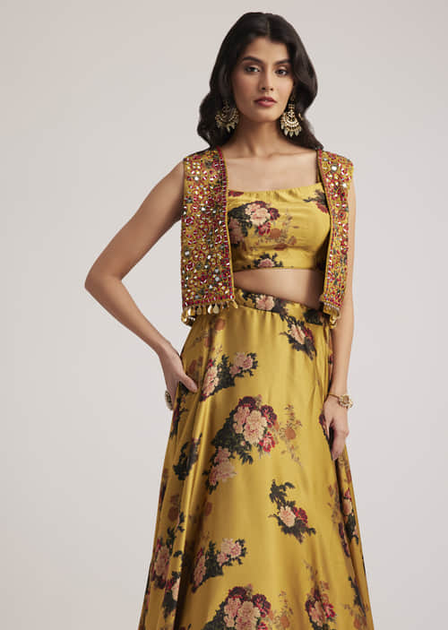 Buy Black Silk Kurta Set with Embroidered Nehru Jacket KALKI