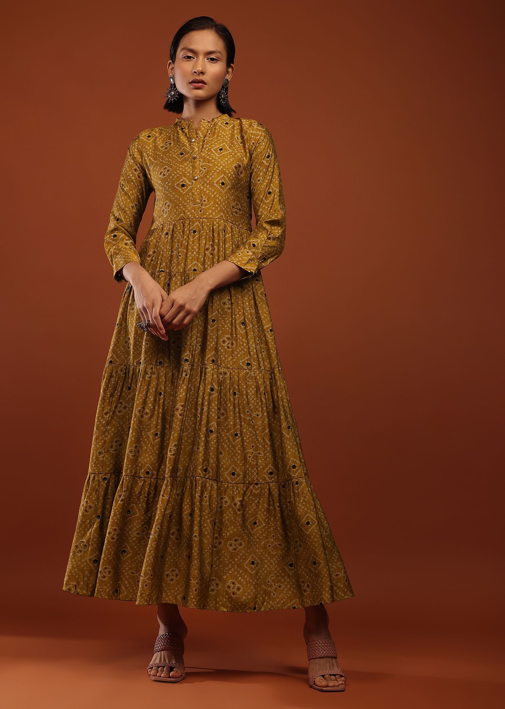 Bandhani print dress top