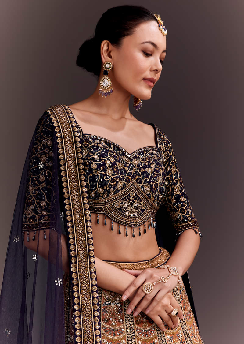 Ombre Zari Embroidered Lehenga Set