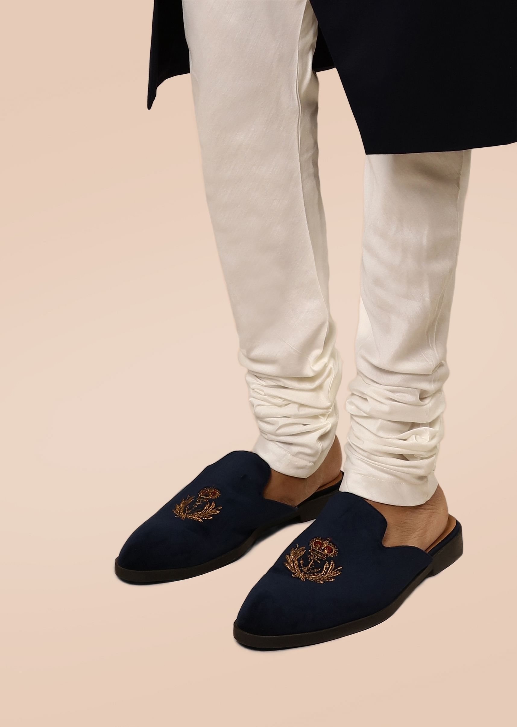 Navy suede mules on sale