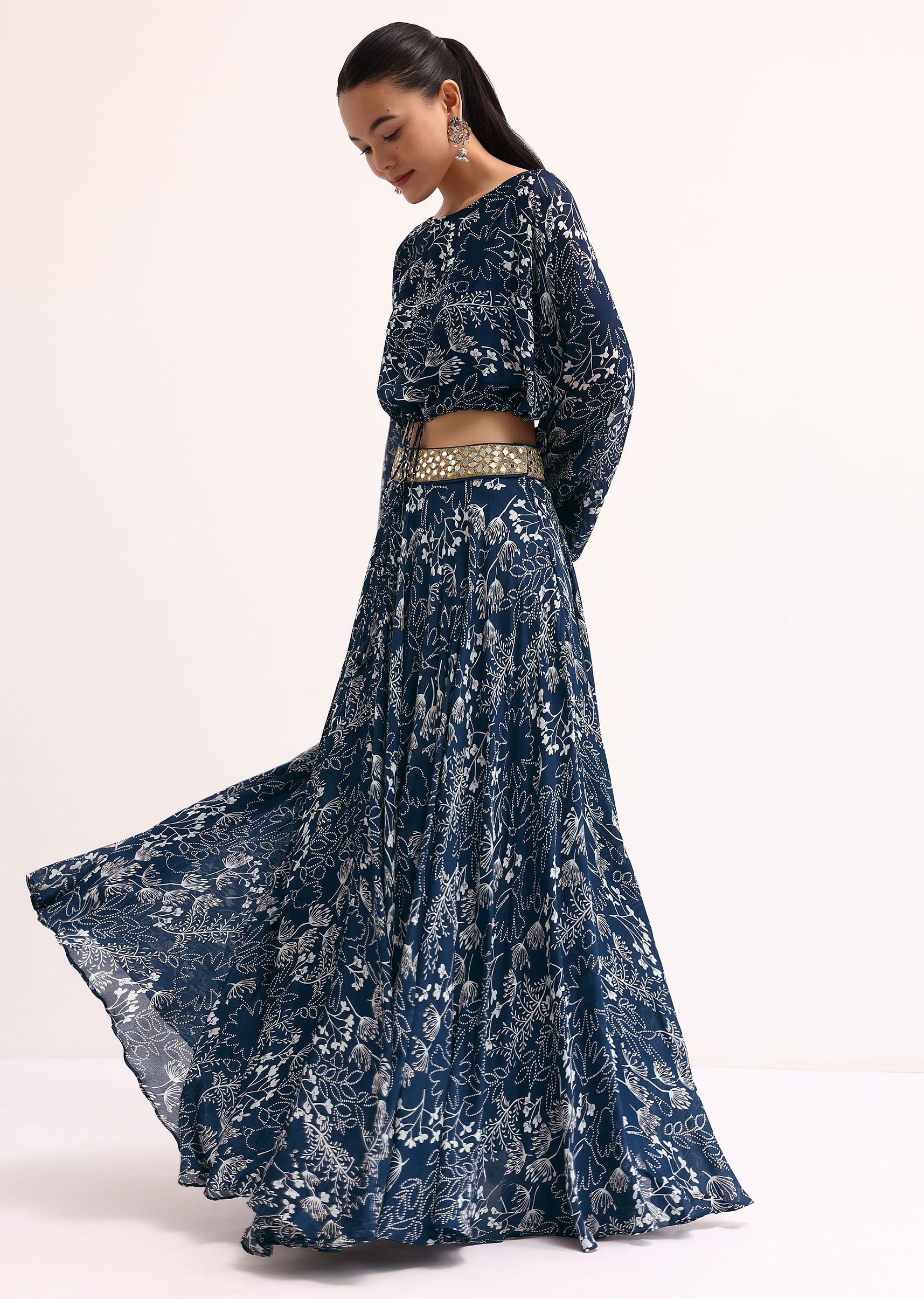 Crop top and chiffon skirt online