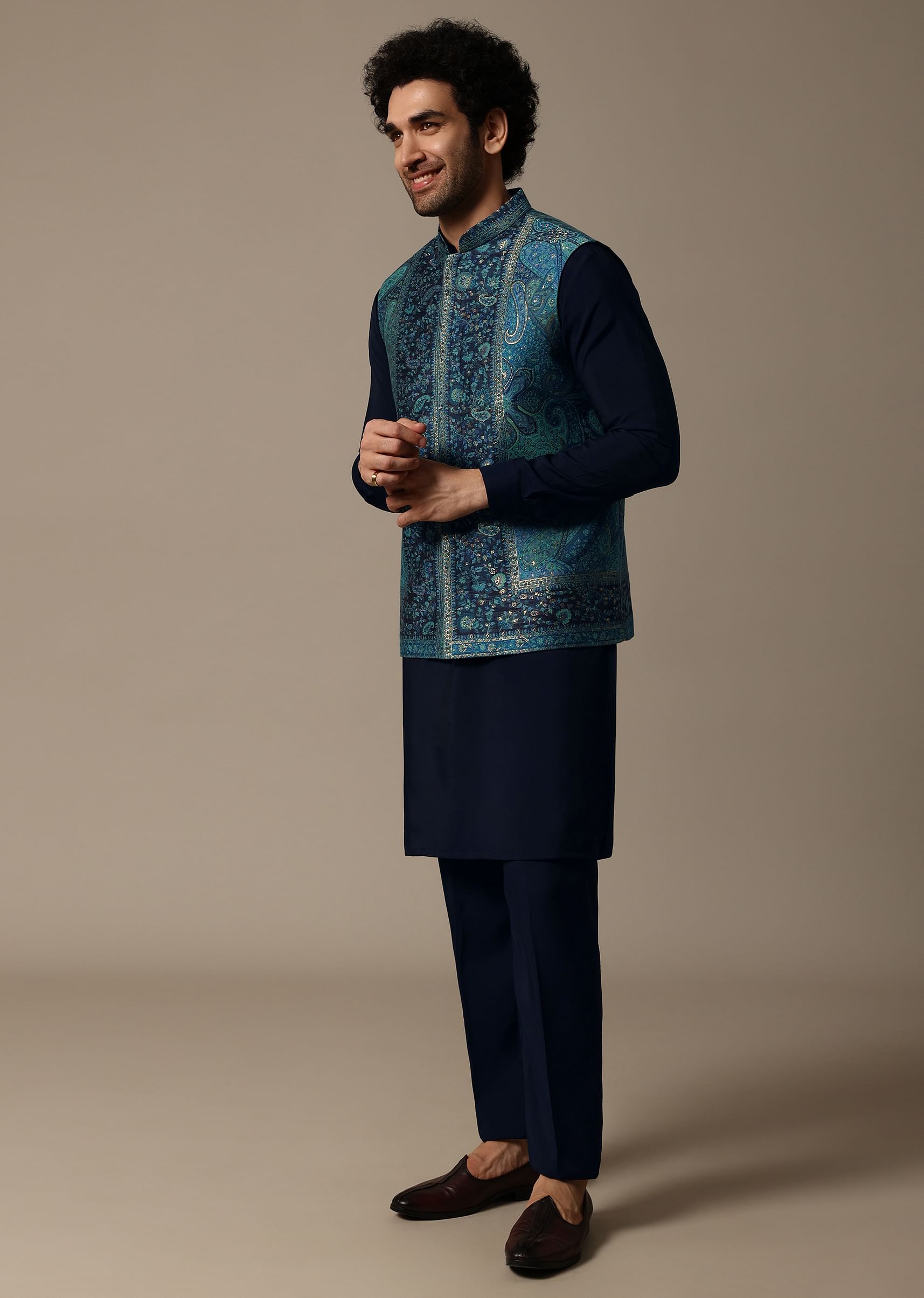 Navy blue silk jacket online